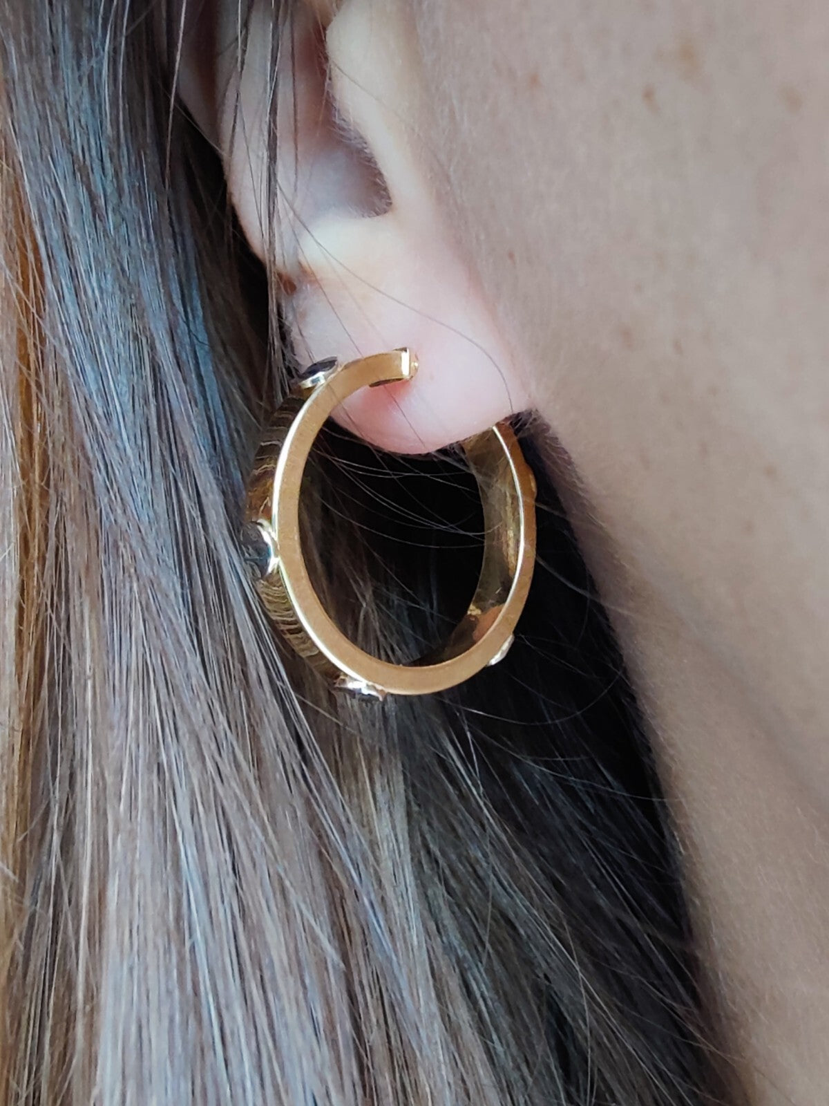 NEW Love Gold Screw Hoop Earrings 9ct Yellow Gold 25mm Hallmarked New