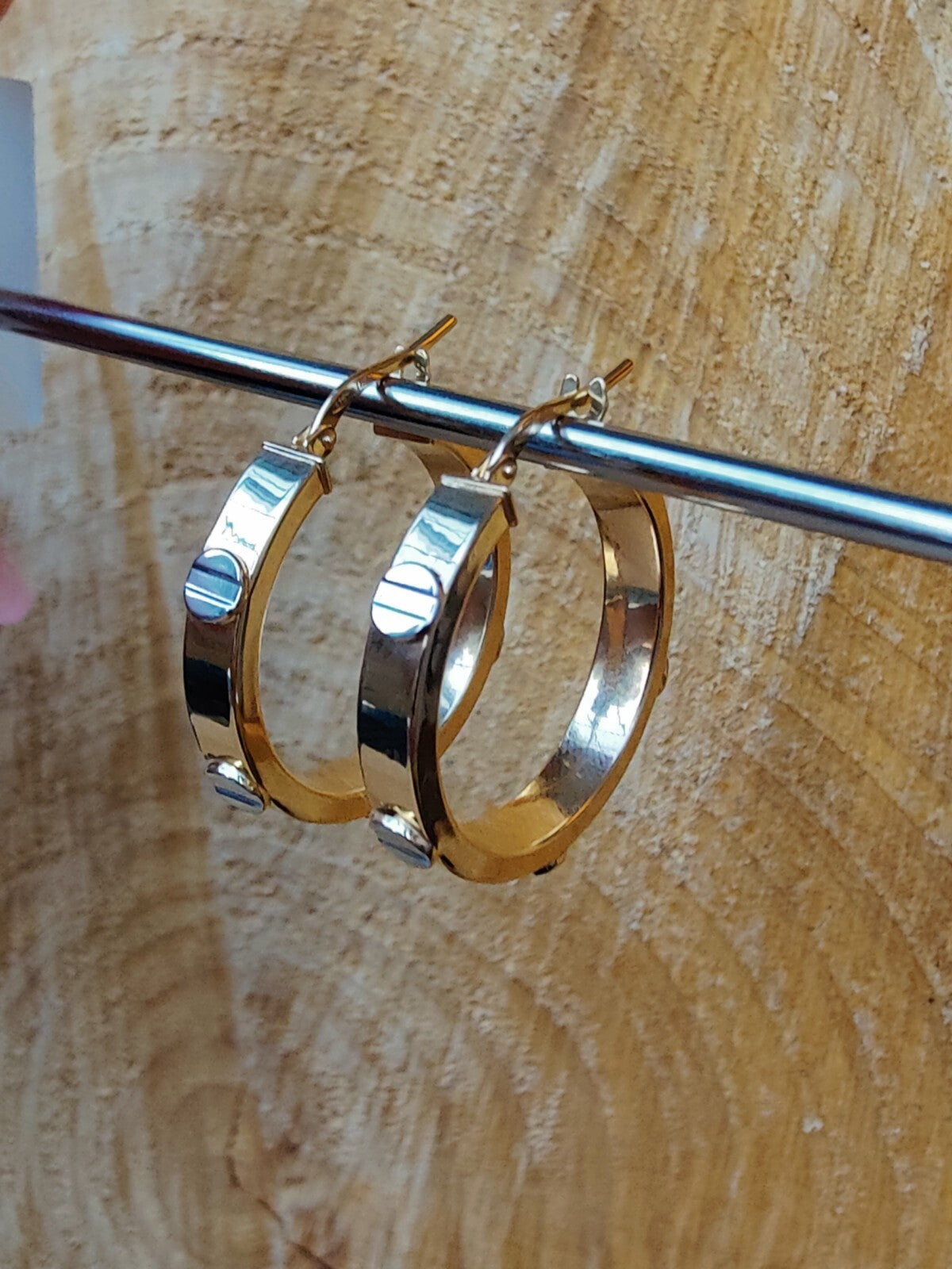 NEW Love Gold Screw Hoop Earrings 9ct Yellow Gold 25mm Hallmarked New