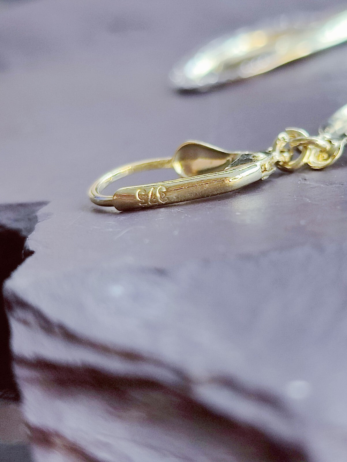 NEW 9ct Solid Yellow/White Gold Drop Dangling Earrings Leverclasp 40mm Long
