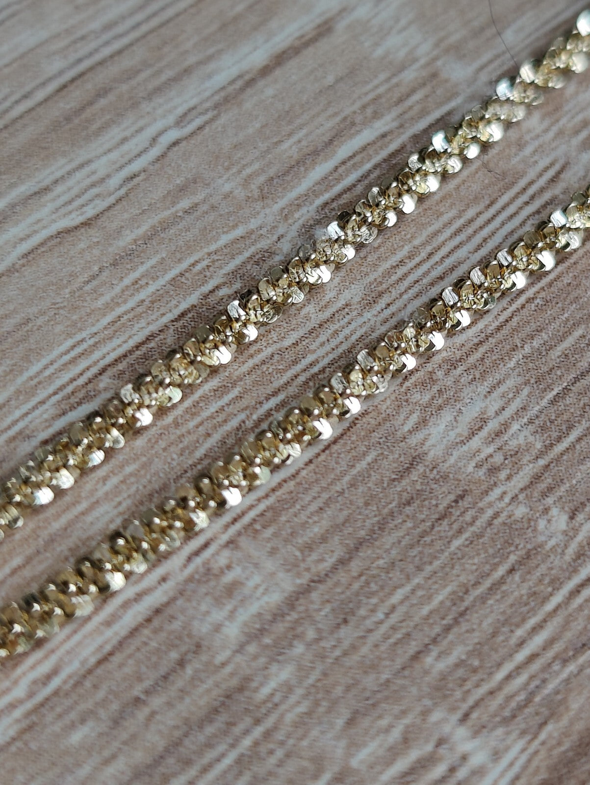 Lovely 925 Sterling Silver 18ct Yellow Gold Plated Fancy Chain 18inch long