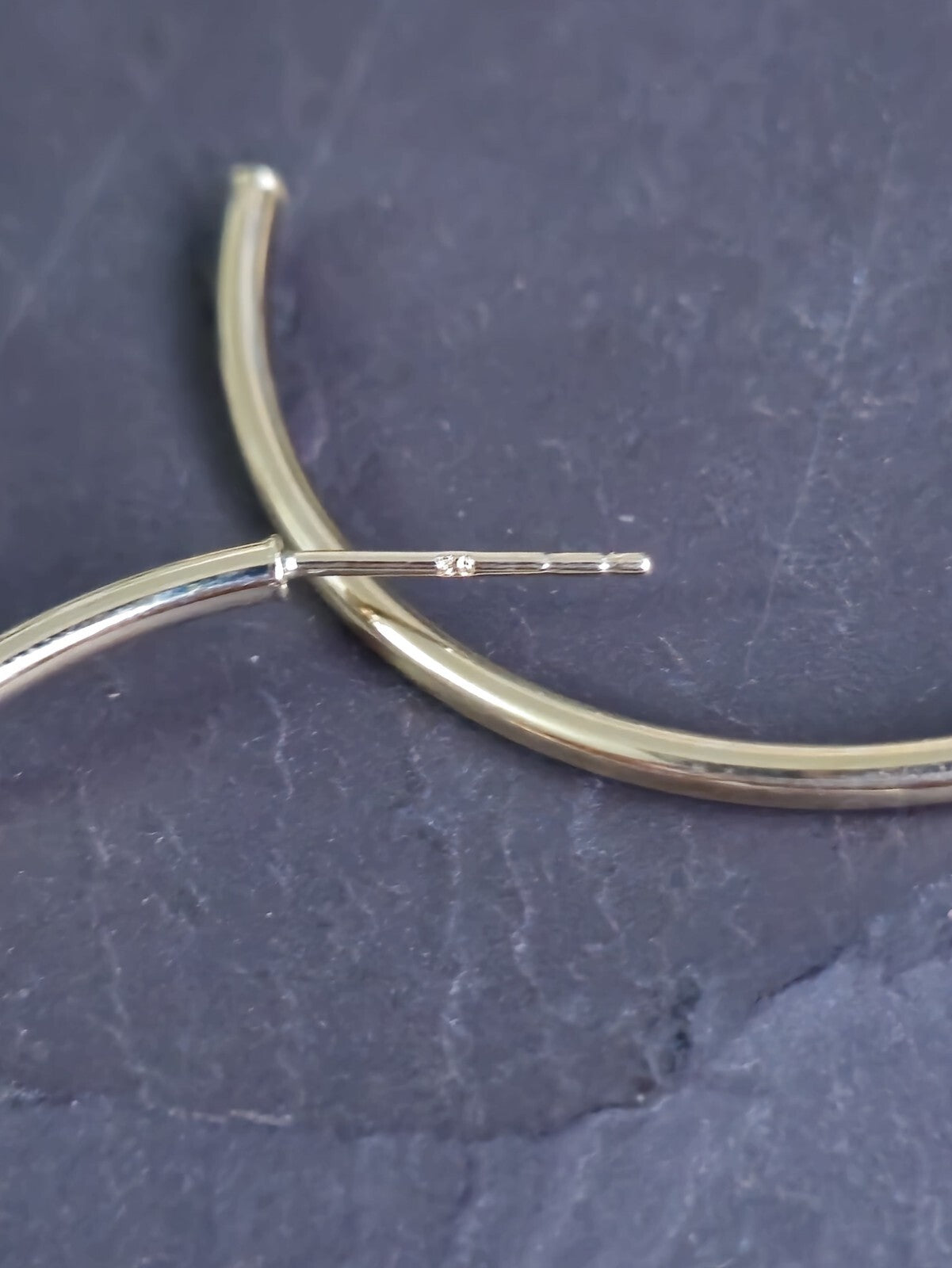 New 9ct Solid Yellow Gold Hoop Earrings Open End Hoops 43mm Butterfly