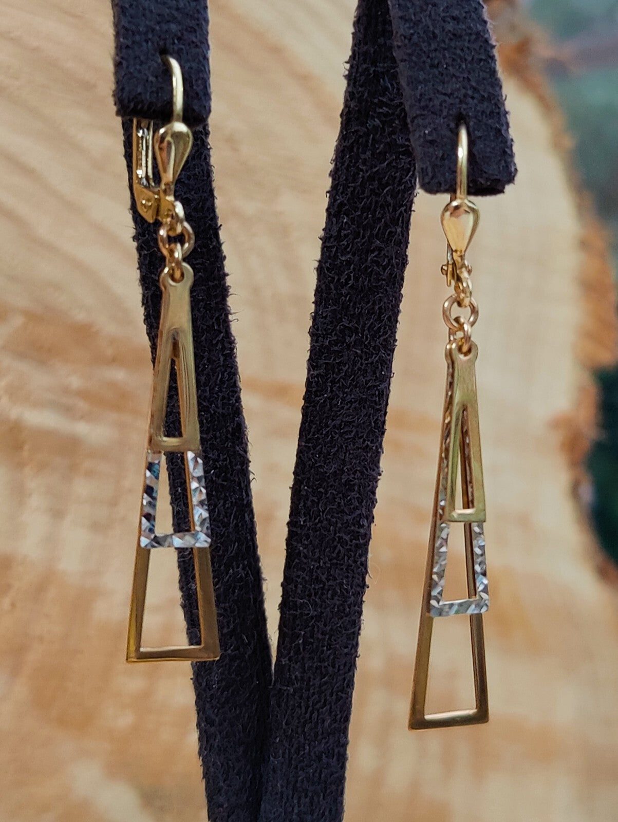 NEW 9ct Yellow/White Gold Drop Dangly Earrings Leverback Hallmarked