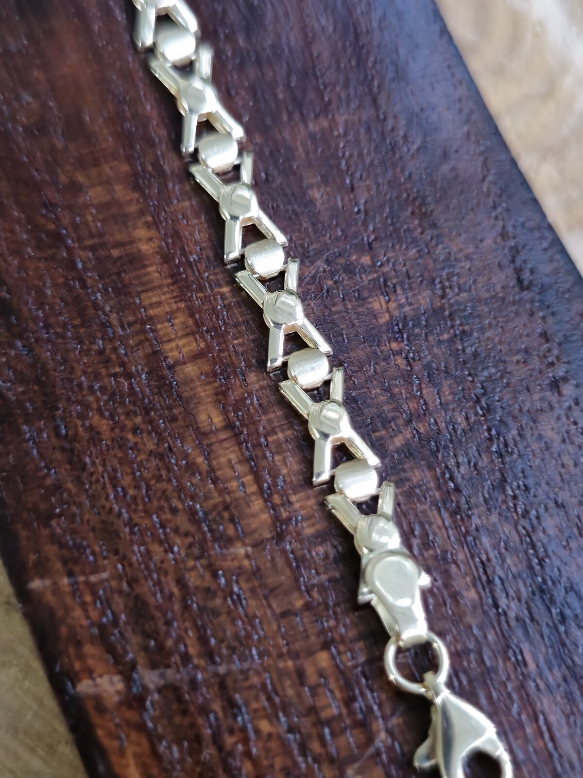 Lovely New Solid 9ct Yellow Gold Fancy BRACELET 7.5inch Hallmarked X design