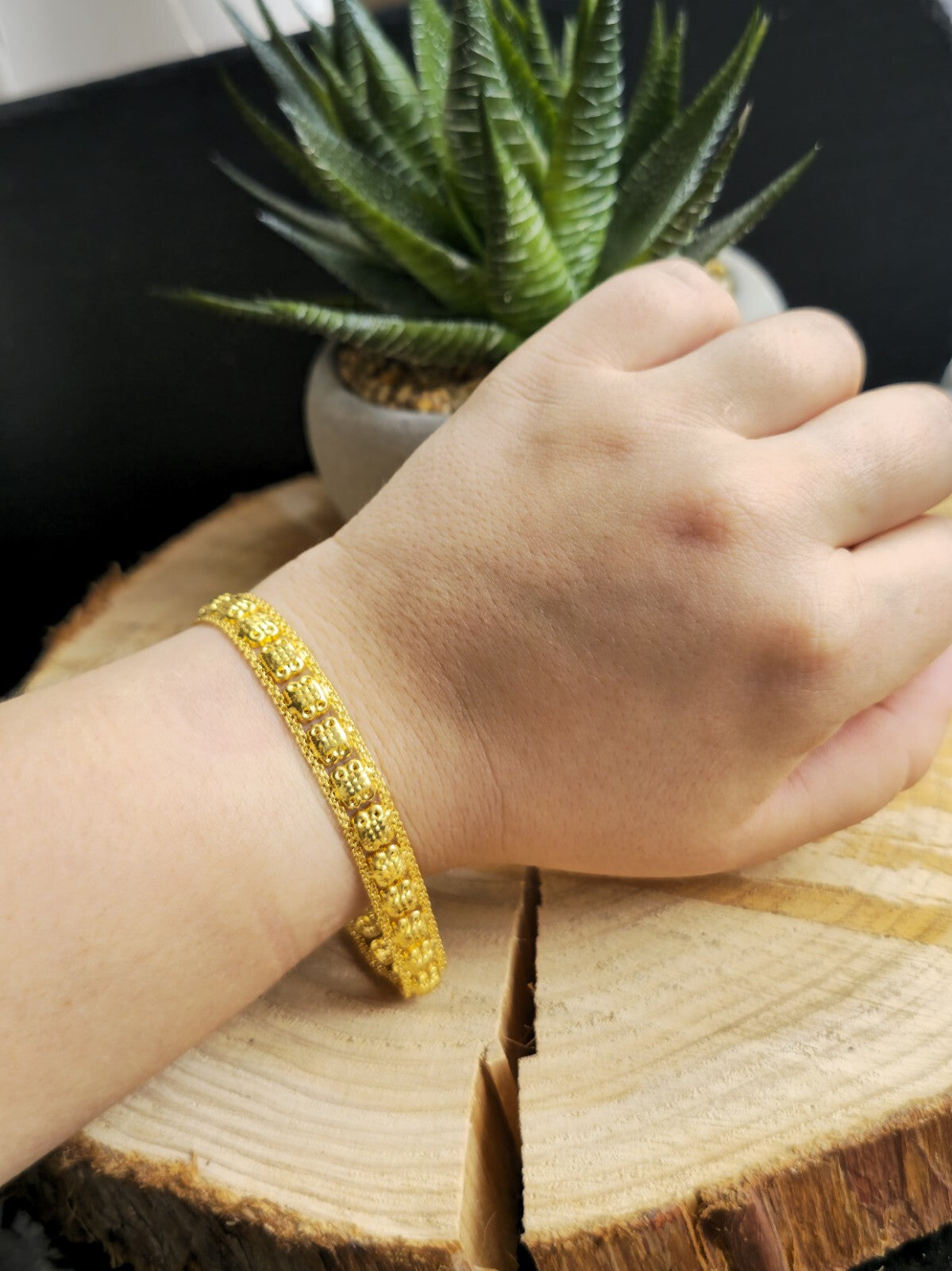 Solid 22ct Yellow Gold Fancy Chain BRACELET 7inch Hook Clasp HALLMARKED