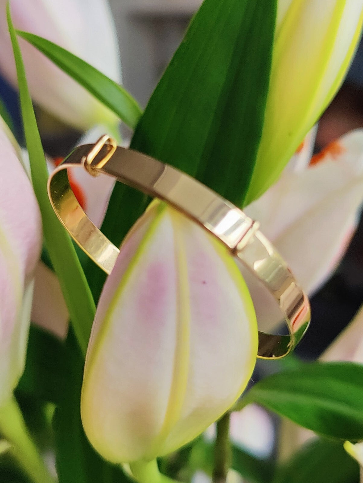 New 9k Yellow Gold BANGLE Kids Baby Expandable BRACELET Small Infant 40-60mm