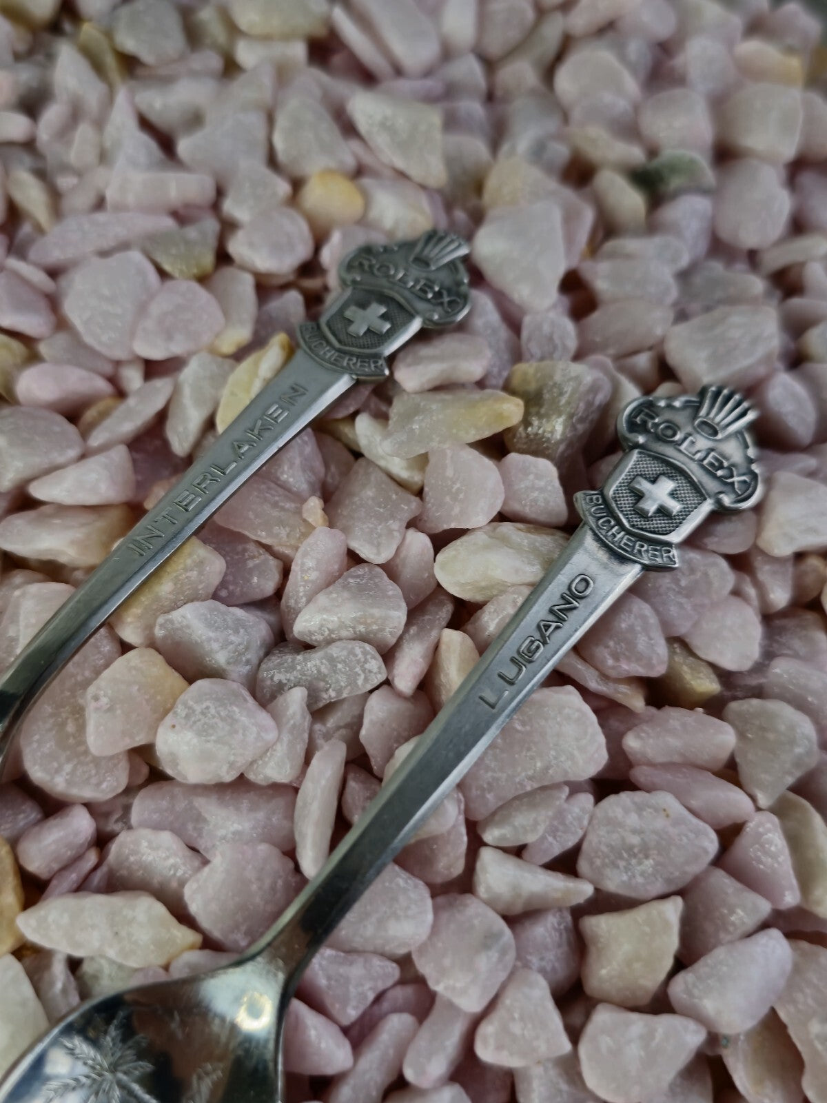 Pair ofTwo Rolex Cuillère Collector Spoon Bucherer Switzerland Interlaken Lugano