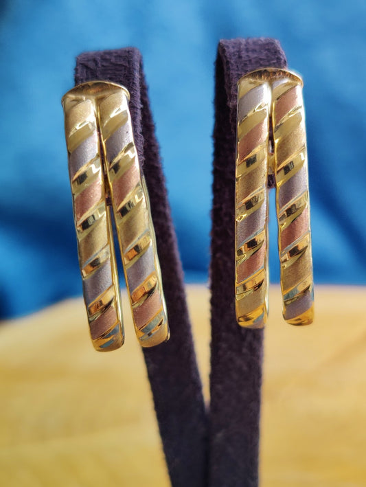 New 9ct Yellow/Rose/White Gold Solid Drop Earrings Split End 3g Hallmarked