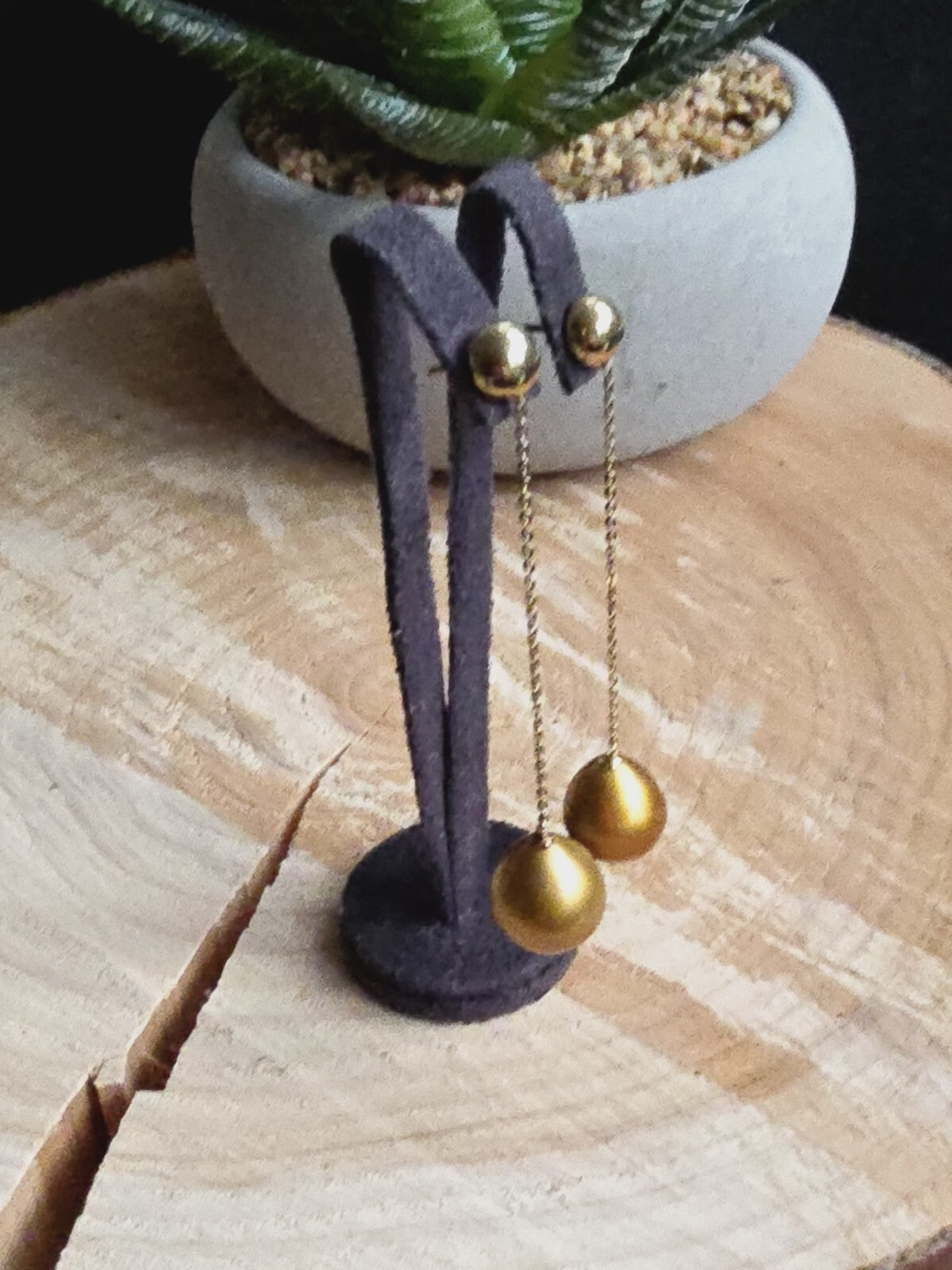 Long Chain Drop Earrings in 14K Yellow Gold Yellow 8mm Baroque Pearls 73mm Long