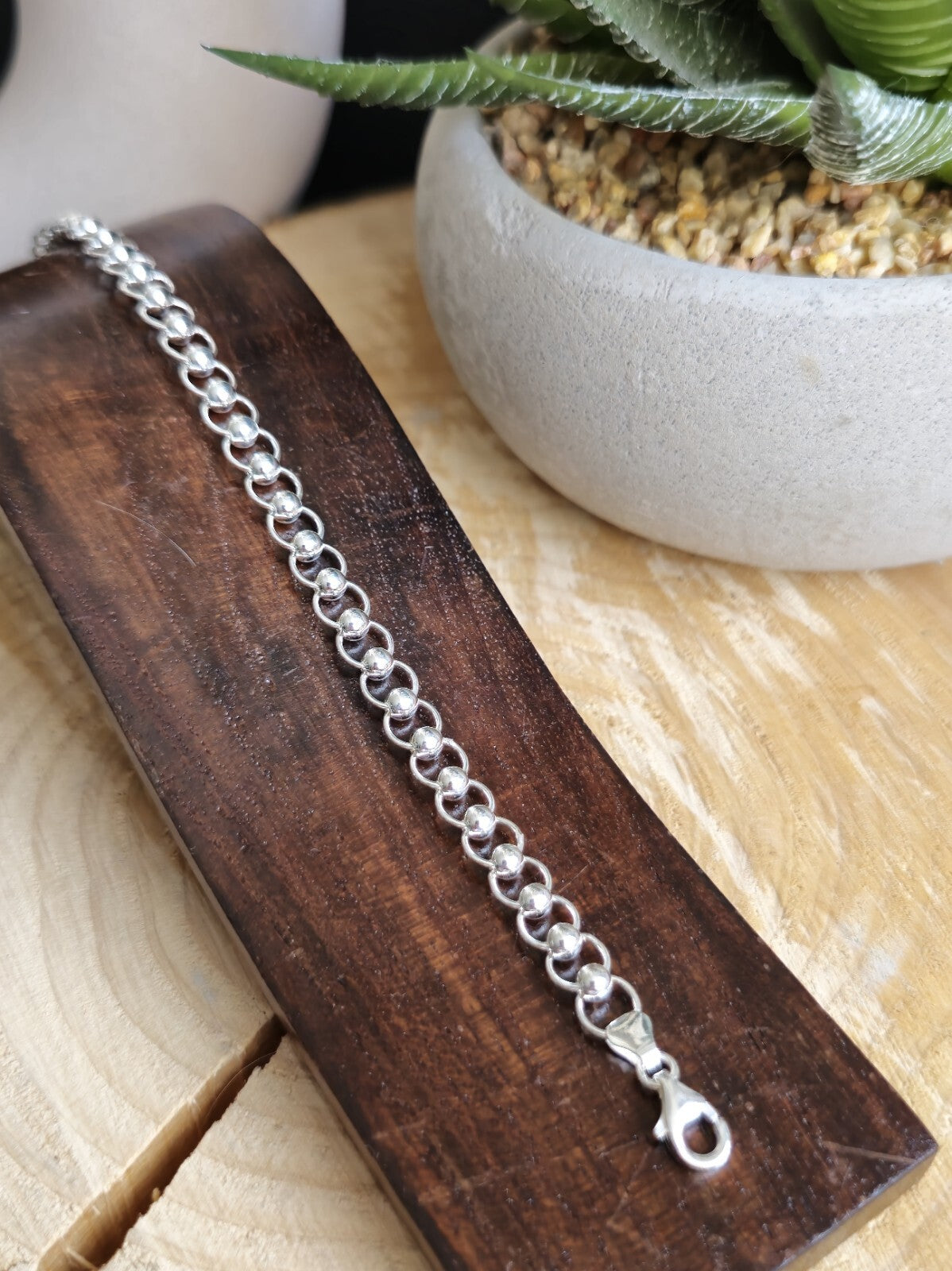 925 Sterling Silver Chunky Paper Clip Chain Bracelet 7mm 7.5grams 7.5inch