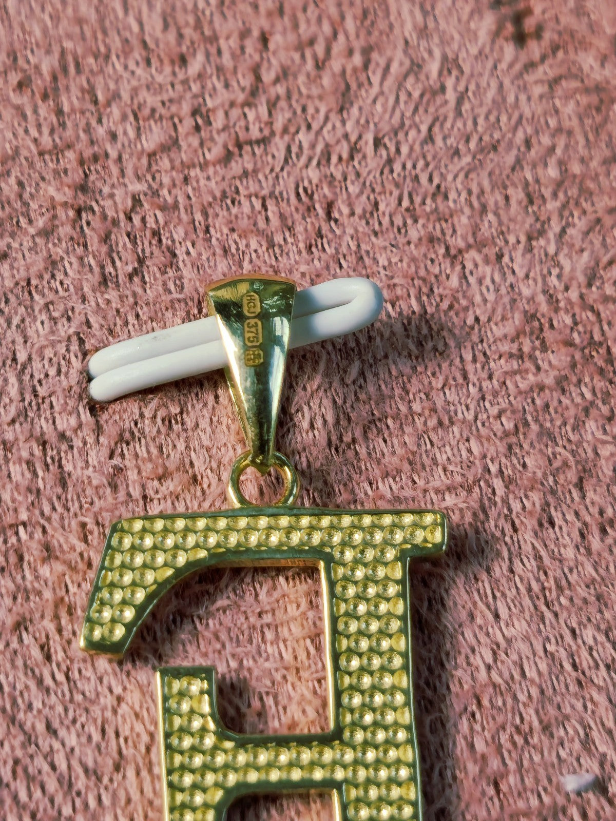 New Solid 9K Yellow Gold Initial Letter F Pendant Personalised 32mm Hallmarked