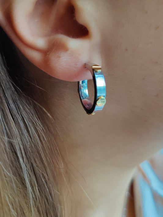 NEW Small Gold Hoop Earrings 9ct White Gold 17mm Hallmarked Hoops Hinge Love ly