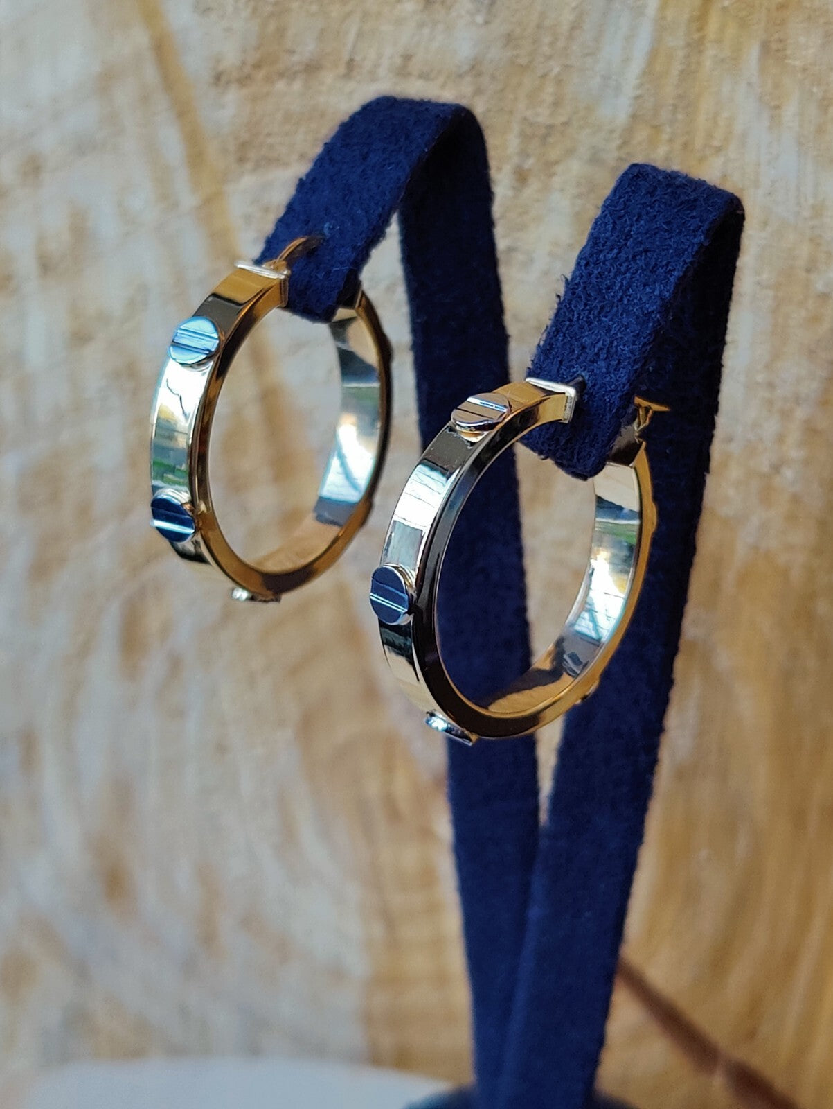 NEW Love Gold Screw Hoop Earrings 9ct Yellow Gold 25mm Hallmarked New