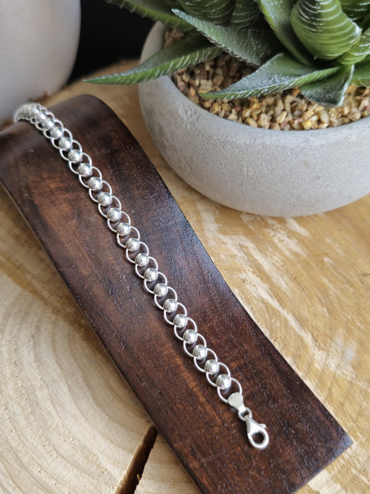 925 Sterling Silver Chunky Paper Clip Chain Bracelet 9.5mm 11.5g 7.5inch