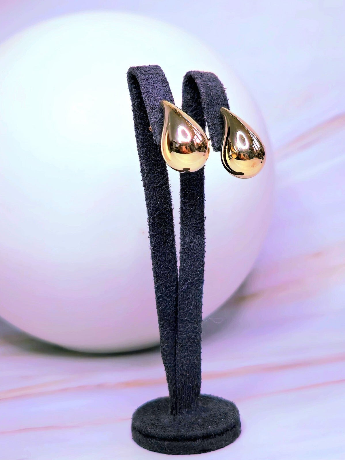 New 9k Yellow Gold Trendy Big Thick Waterdrop Tear Drop Earrings Bottega Chunky