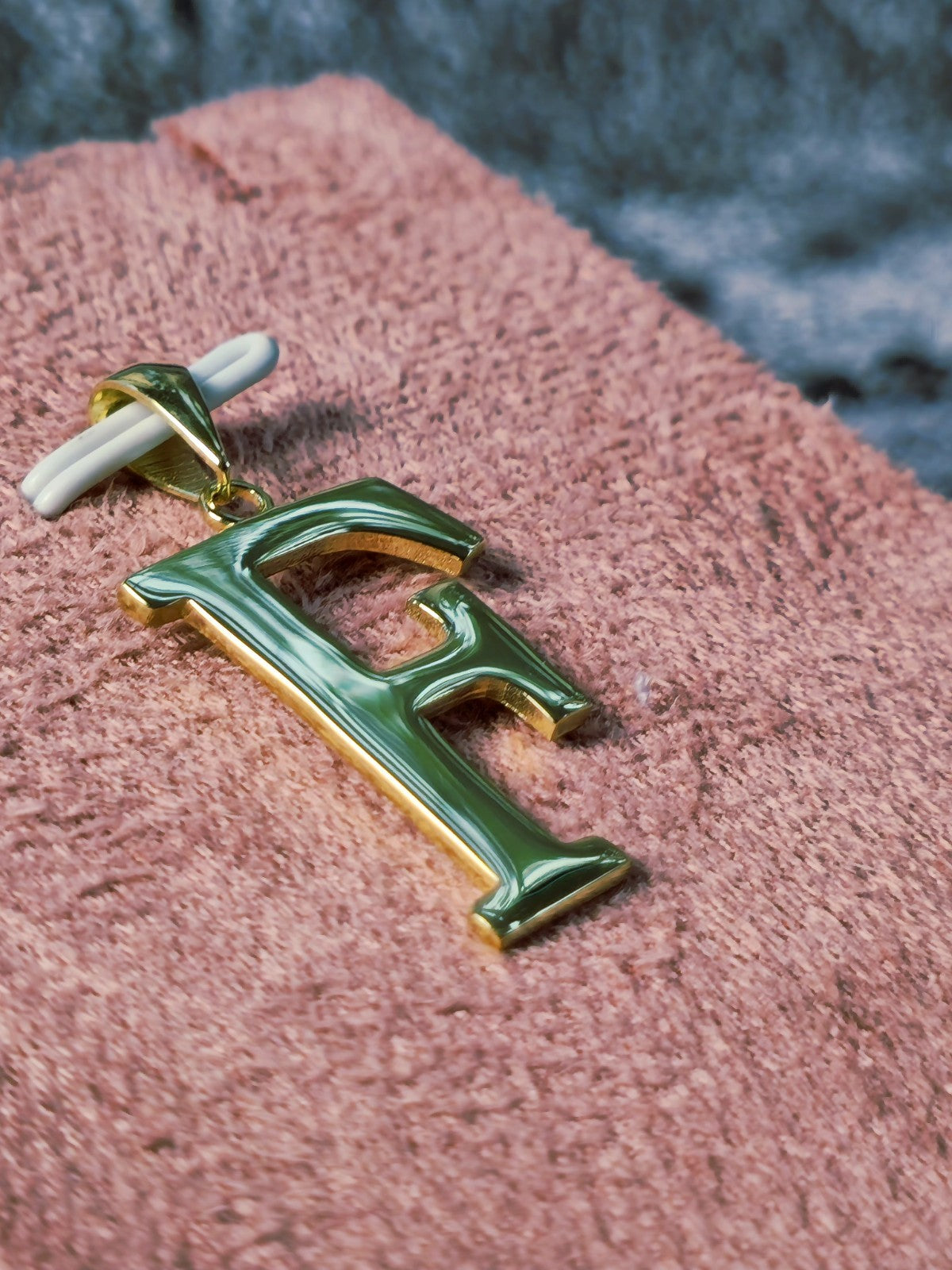 New Solid 9K Yellow Gold Initial Letter F Pendant Personalised 32mm Hallmarked