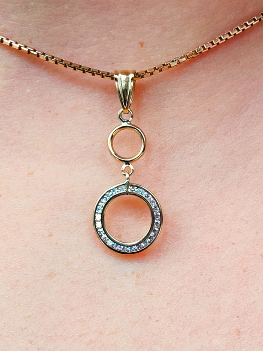 New Solid 9ct Yellow Gold Cubic Zirconia Pendant Round Shape CZ Hallmarked