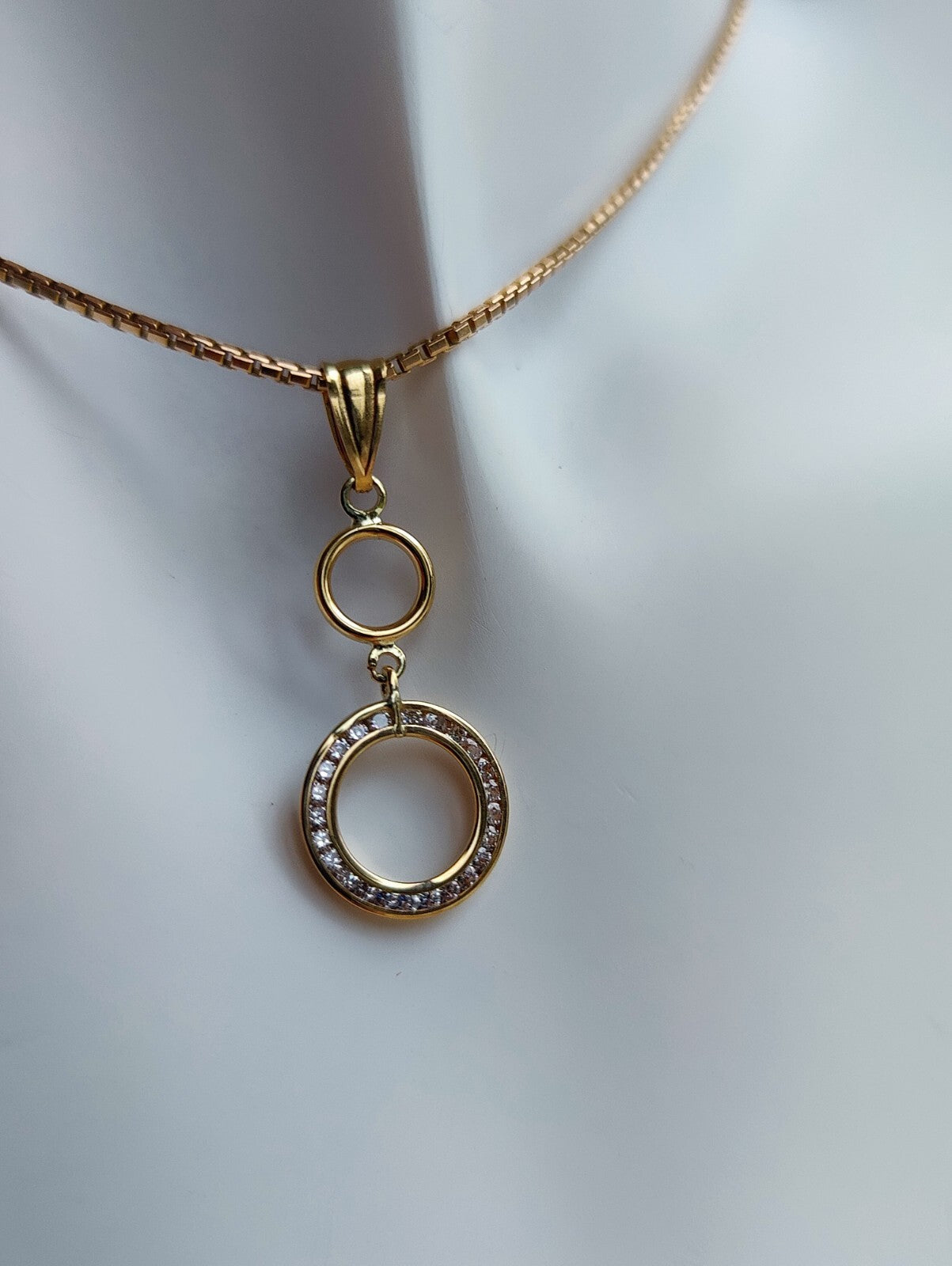 New Solid 9ct Yellow Gold Cubic Zirconia Pendant Round Shape CZ Hallmarked