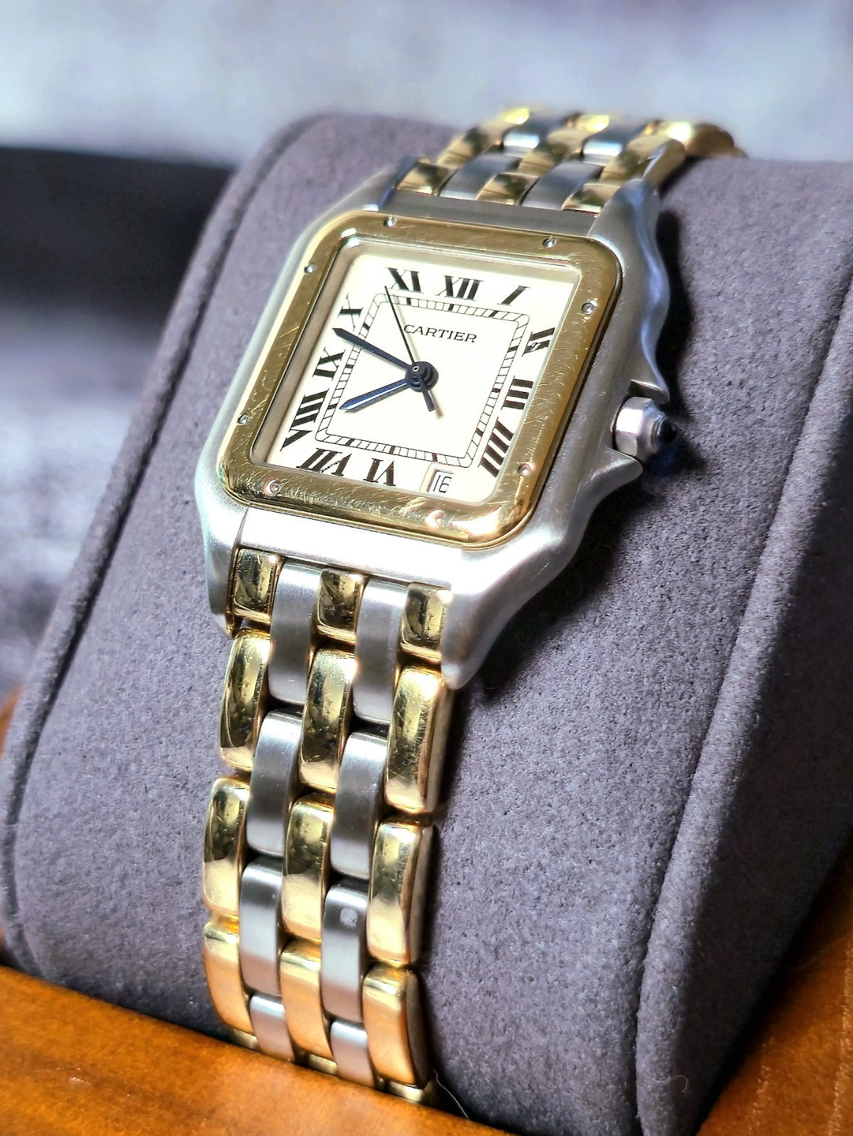 Rare Cartier Panthere Watch Midi 183949 Three Rows 18ct Yellow Gold Quartz Great