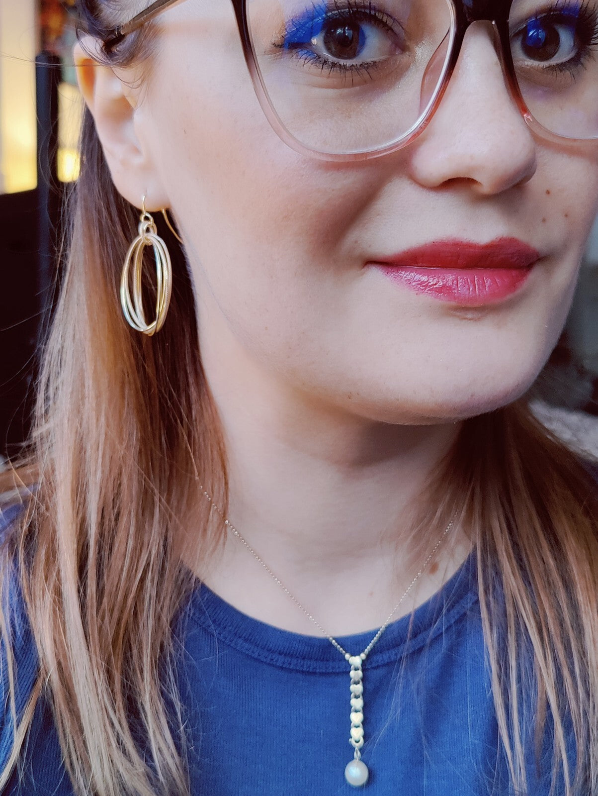 NEW 9ct Yellow Gold Solid Drop Dangling Earrings Circles Hallmarked