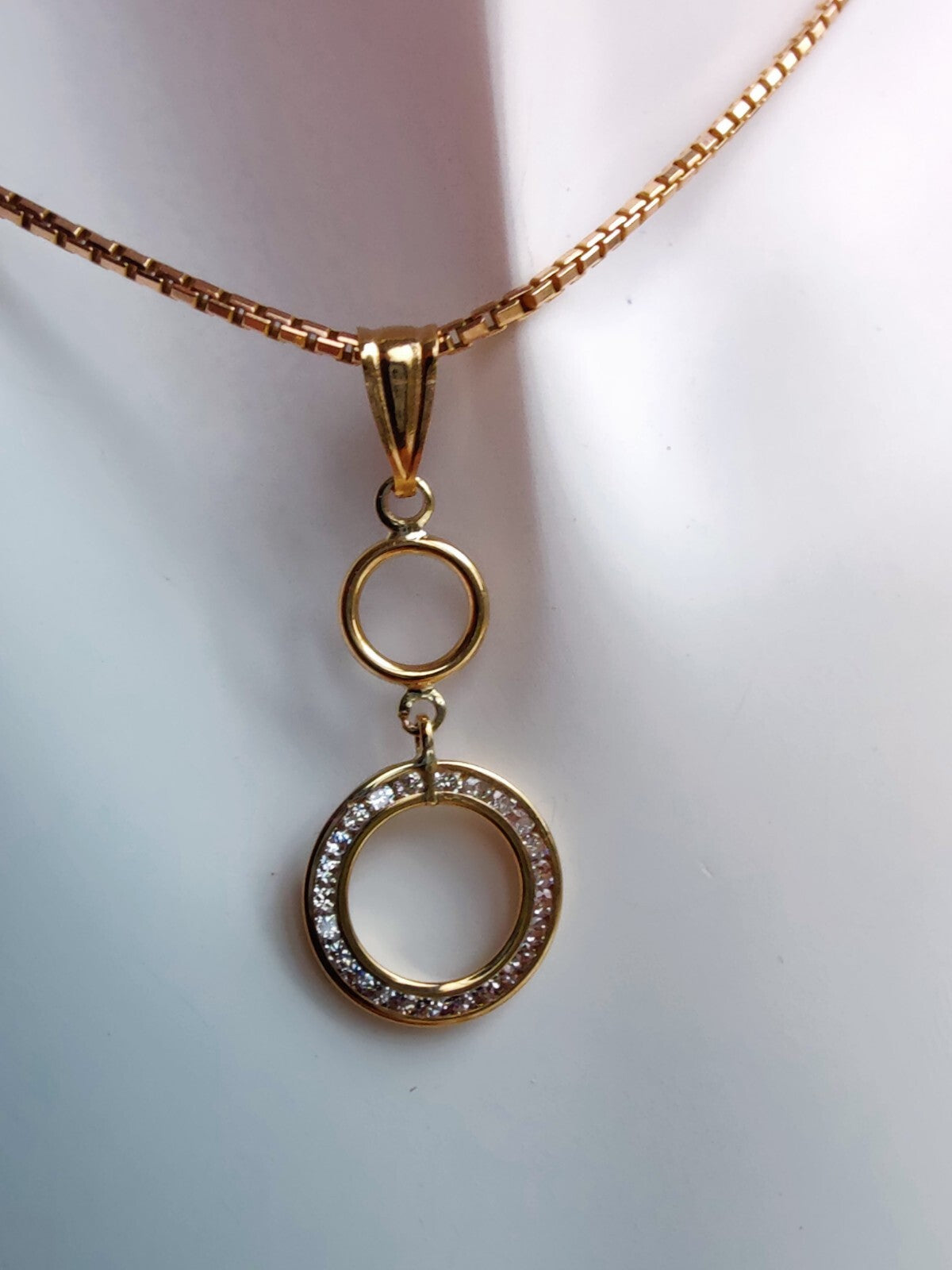 New Solid 9ct Yellow Gold Cubic Zirconia Pendant Round Shape CZ Hallmarked
