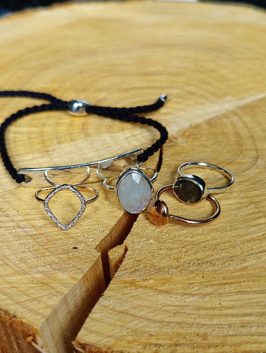 Monica Vinader Havana Friendship Bracelet Black Cord Silver Mens Engraving