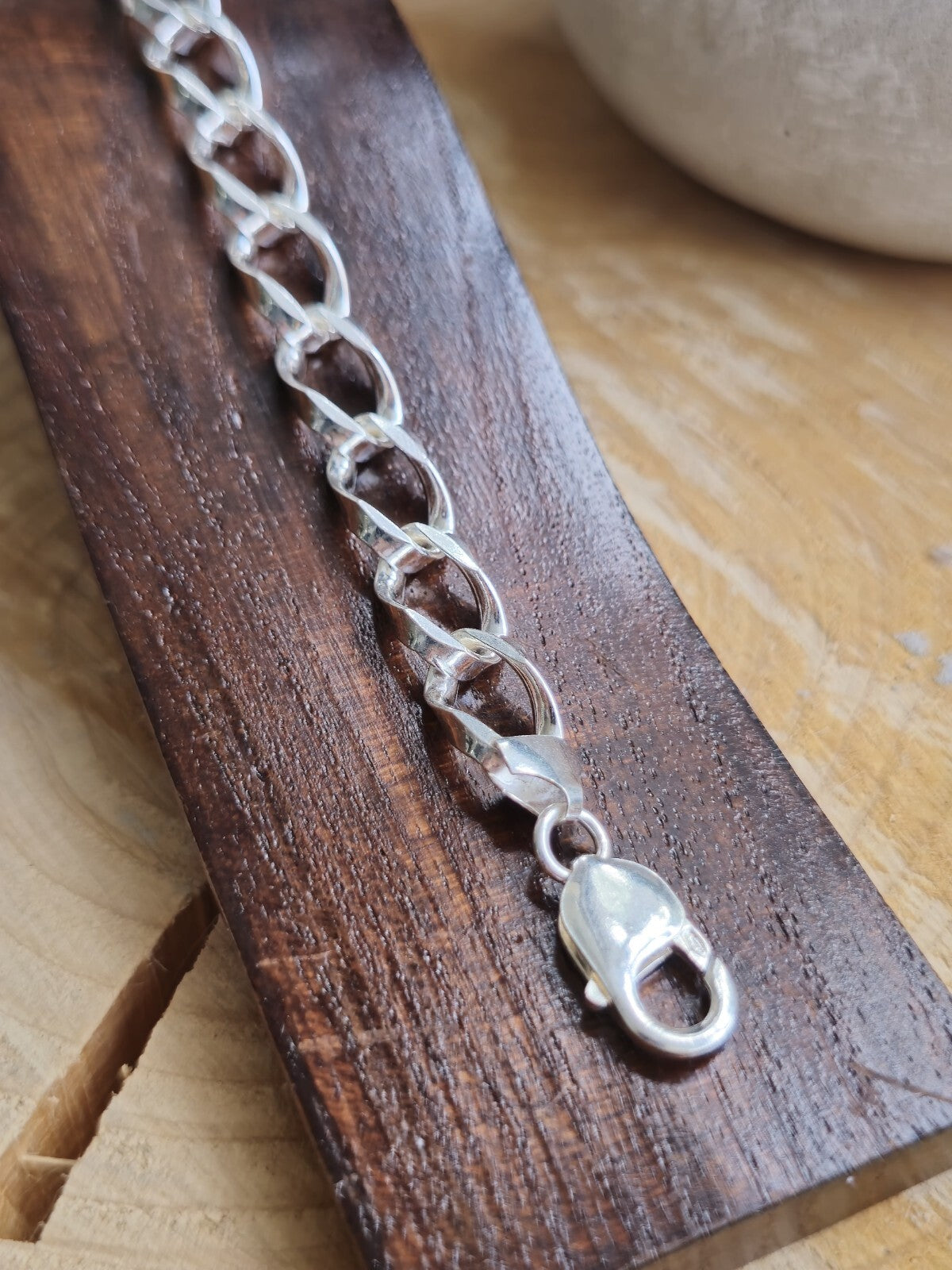 925 Sterling Silver Chunky Heavy Chain LINK CURB Bracelet 22 grams 10mm 7,5inch