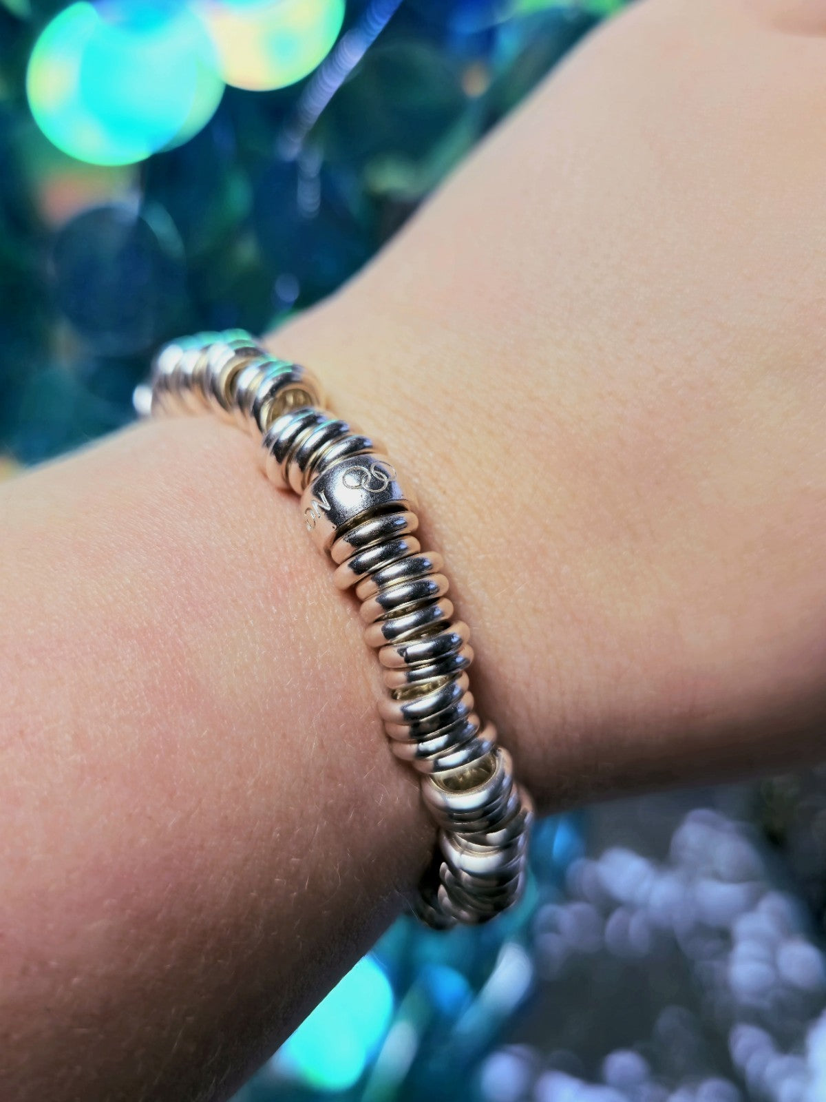 925 Sterling Silver LINKS OF LONDON Heavy Circle Expandable Stretching Bracelet