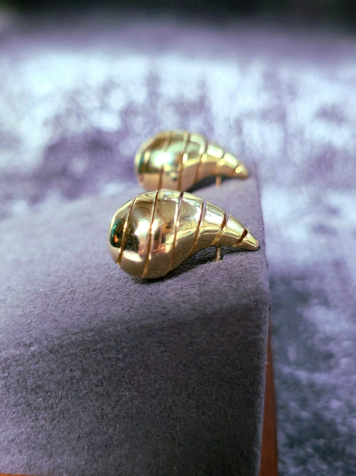 New 9k Yellow Gold Fashion Waterdrop Open Studs Drop Earrings Bottega Chunky