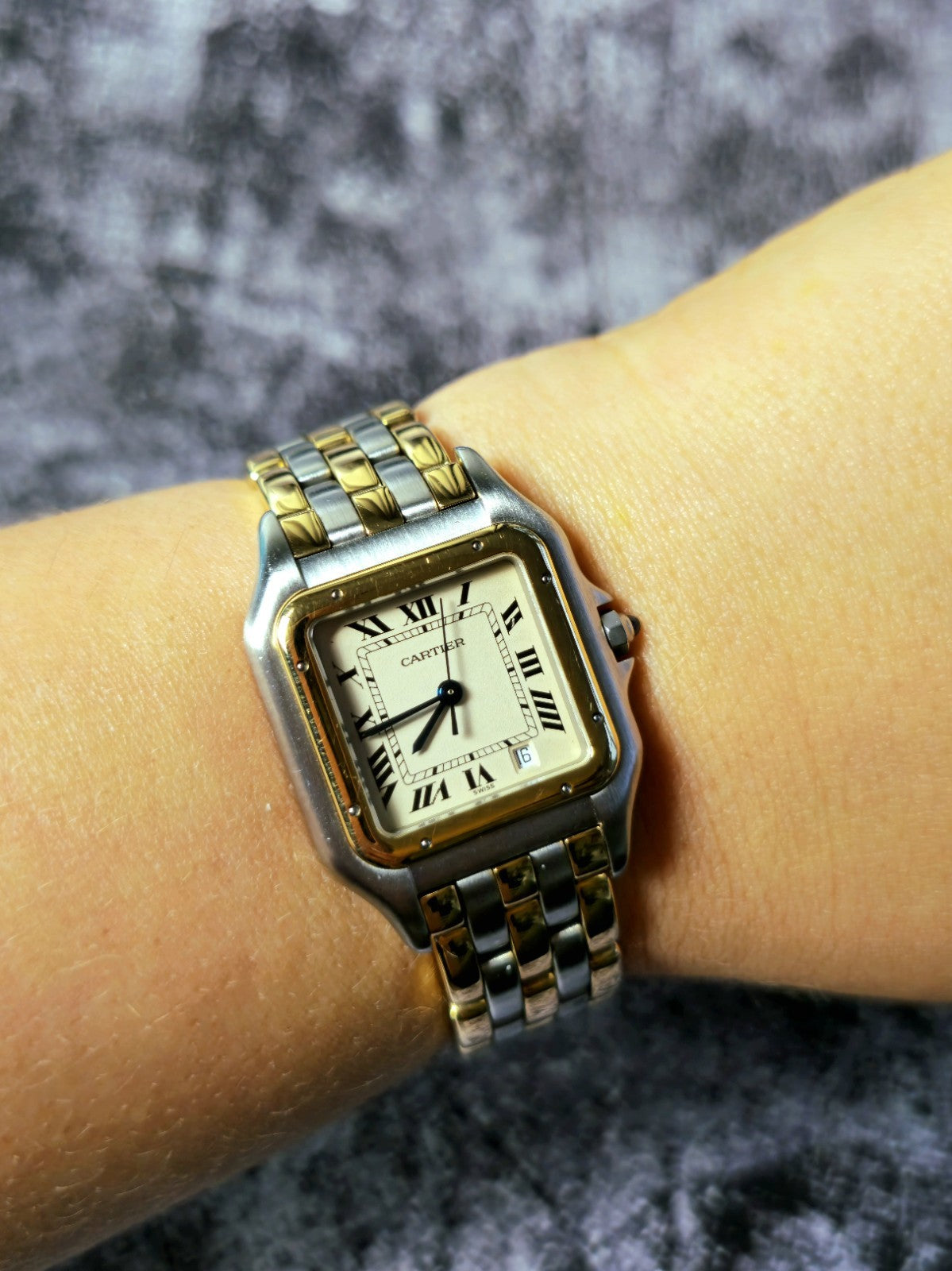 Rare Cartier Panthere Watch Midi 183949 Three Rows 18ct Yellow Gold Quartz Great
