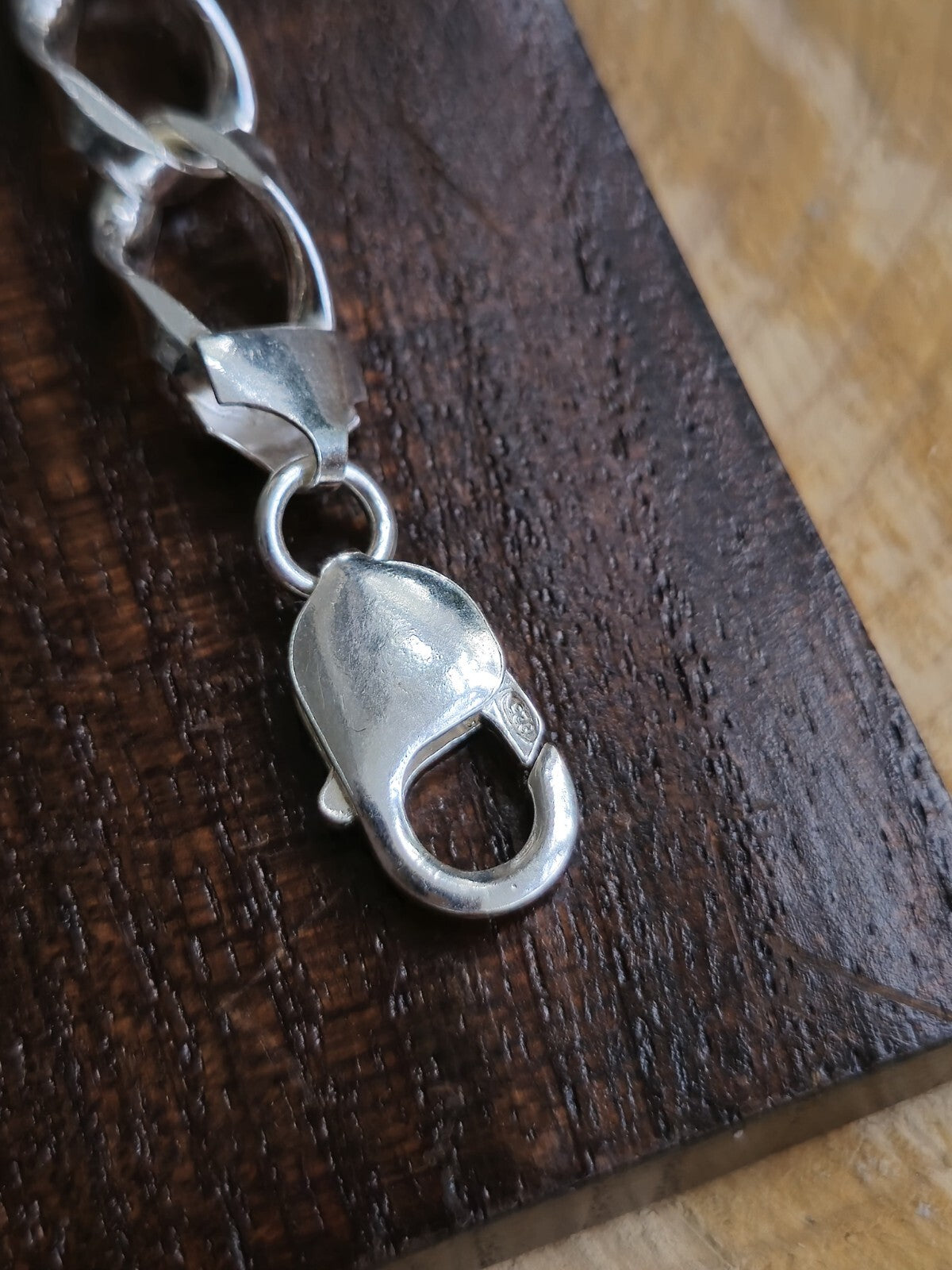 925 Sterling Silver Chunky Heavy Chain LINK CURB Bracelet 22 grams 10mm 7,5inch