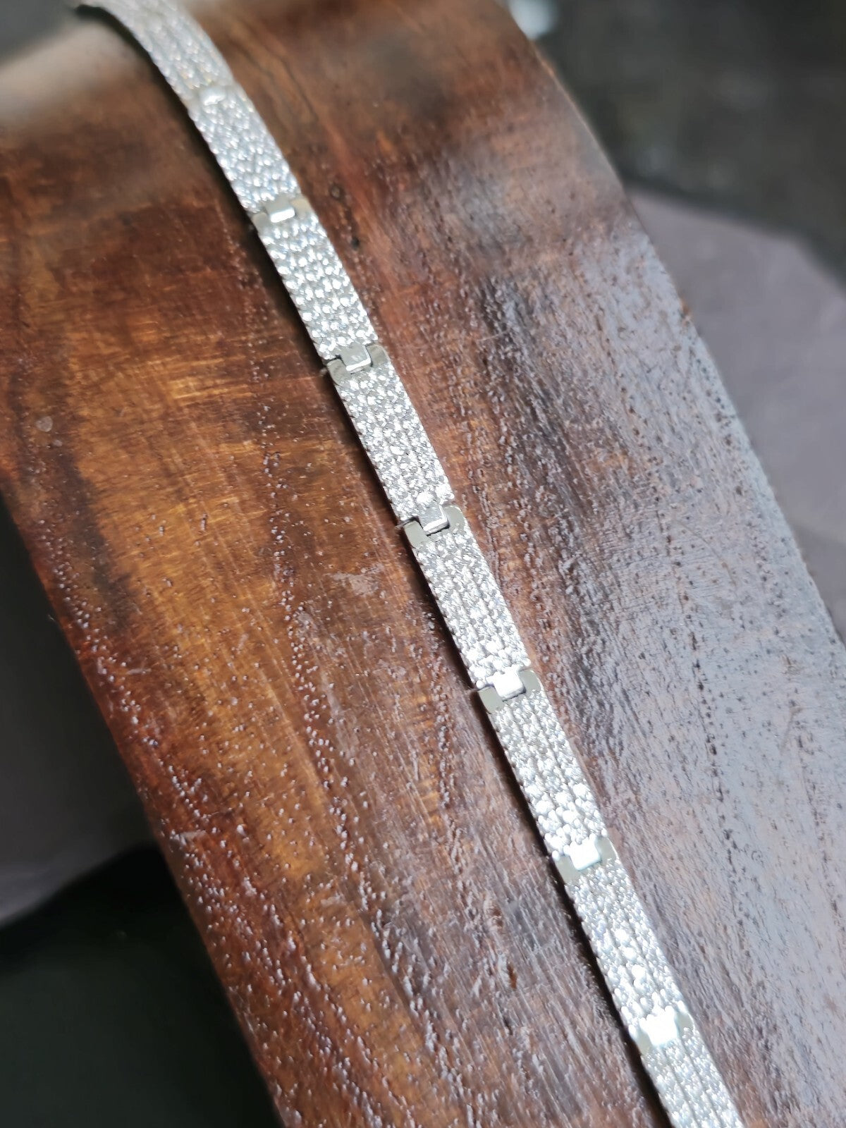 New Iced/Loaded Solid 9ct White Gold BRACELET 7.5inch C/Z Pave Hallmarked