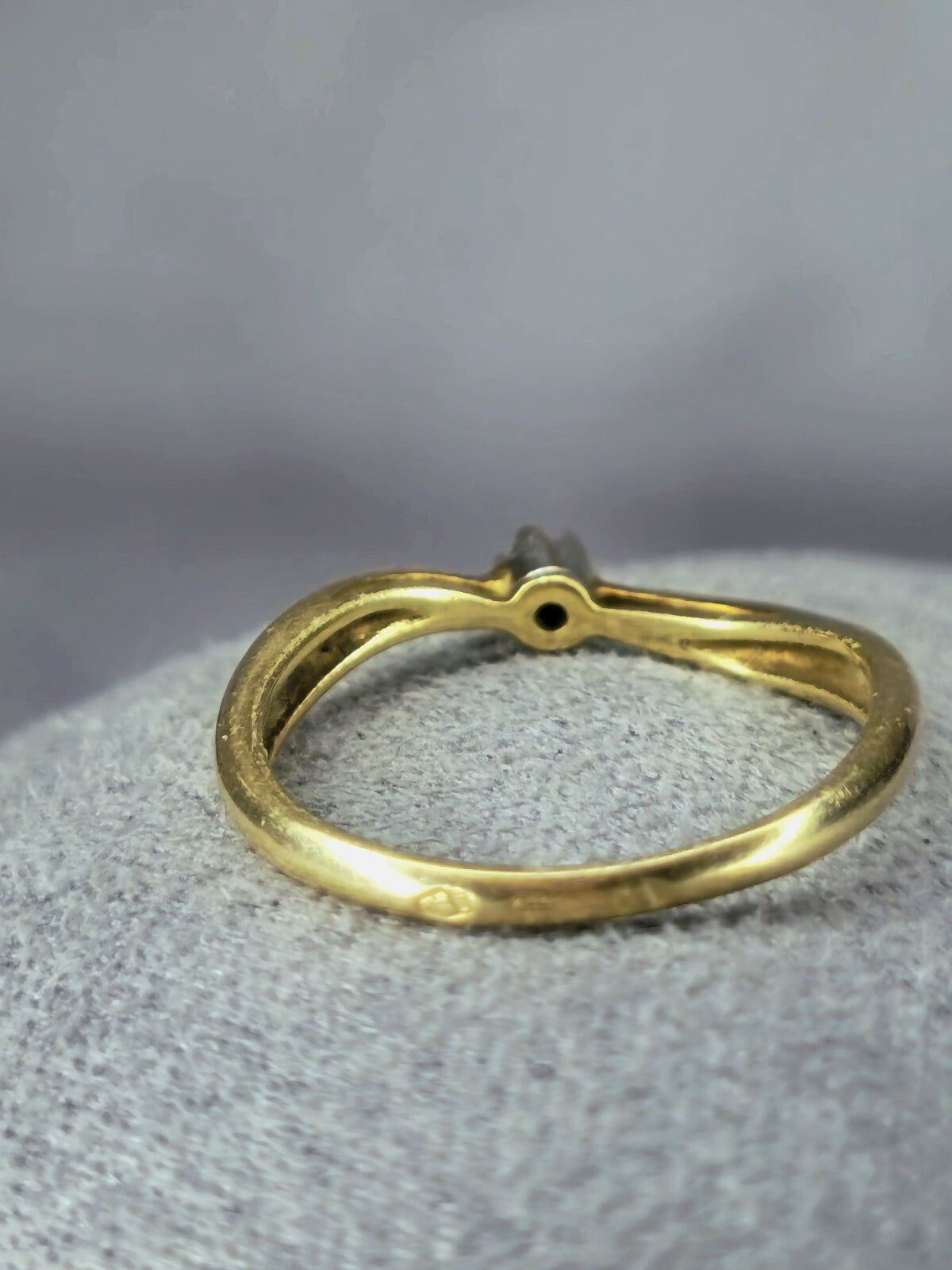 14k Yellow Gold Diamond Engagement Ring Wave Design 2mm size: M+ D: 0.015ct Wavy