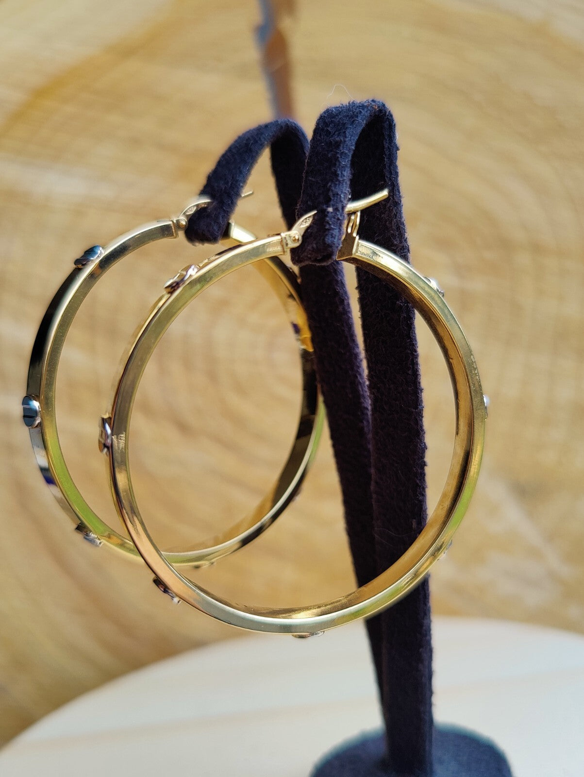 NEW Huge Gold Hoop Earrings 9ct Yellow Gold 40mm Hallmarked Hoops Hinge Love ly