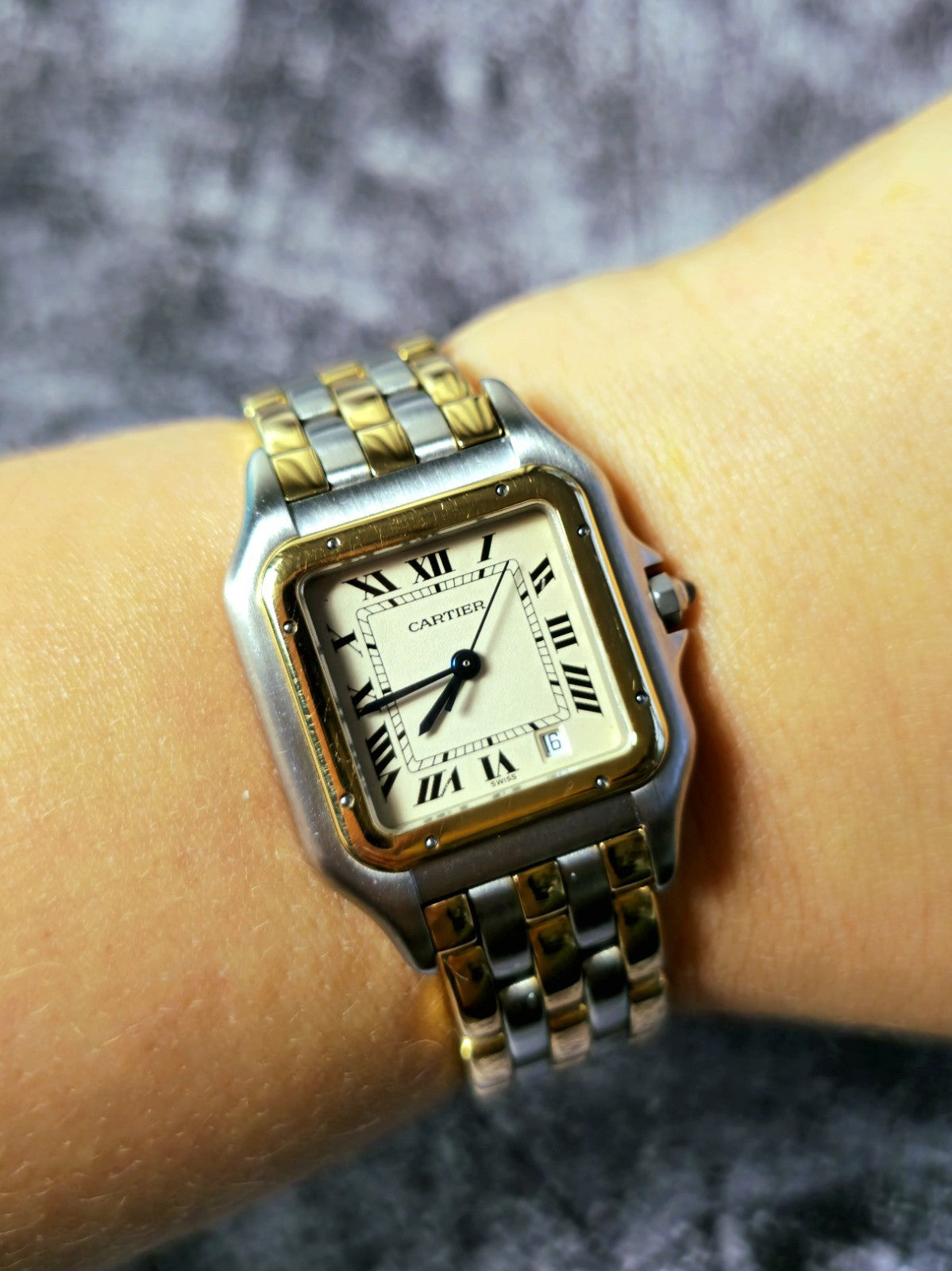 Rare Cartier Panthere Watch Midi 183949 Three Rows 18ct Yellow Gold Quartz Great