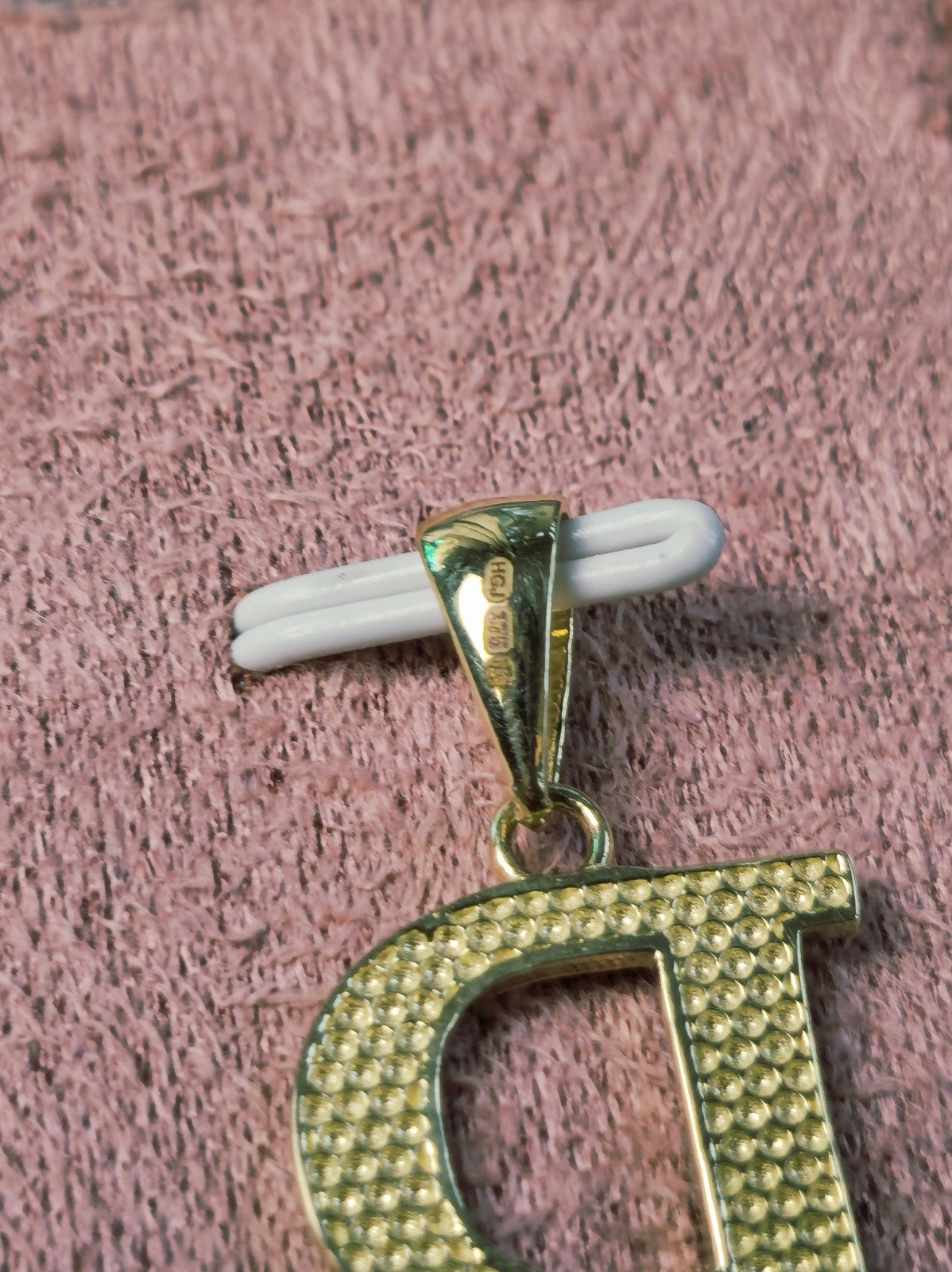 New 9K Yellow Gold Initial P Pendant Personalised 34mm Long Big Loop Hallmarked