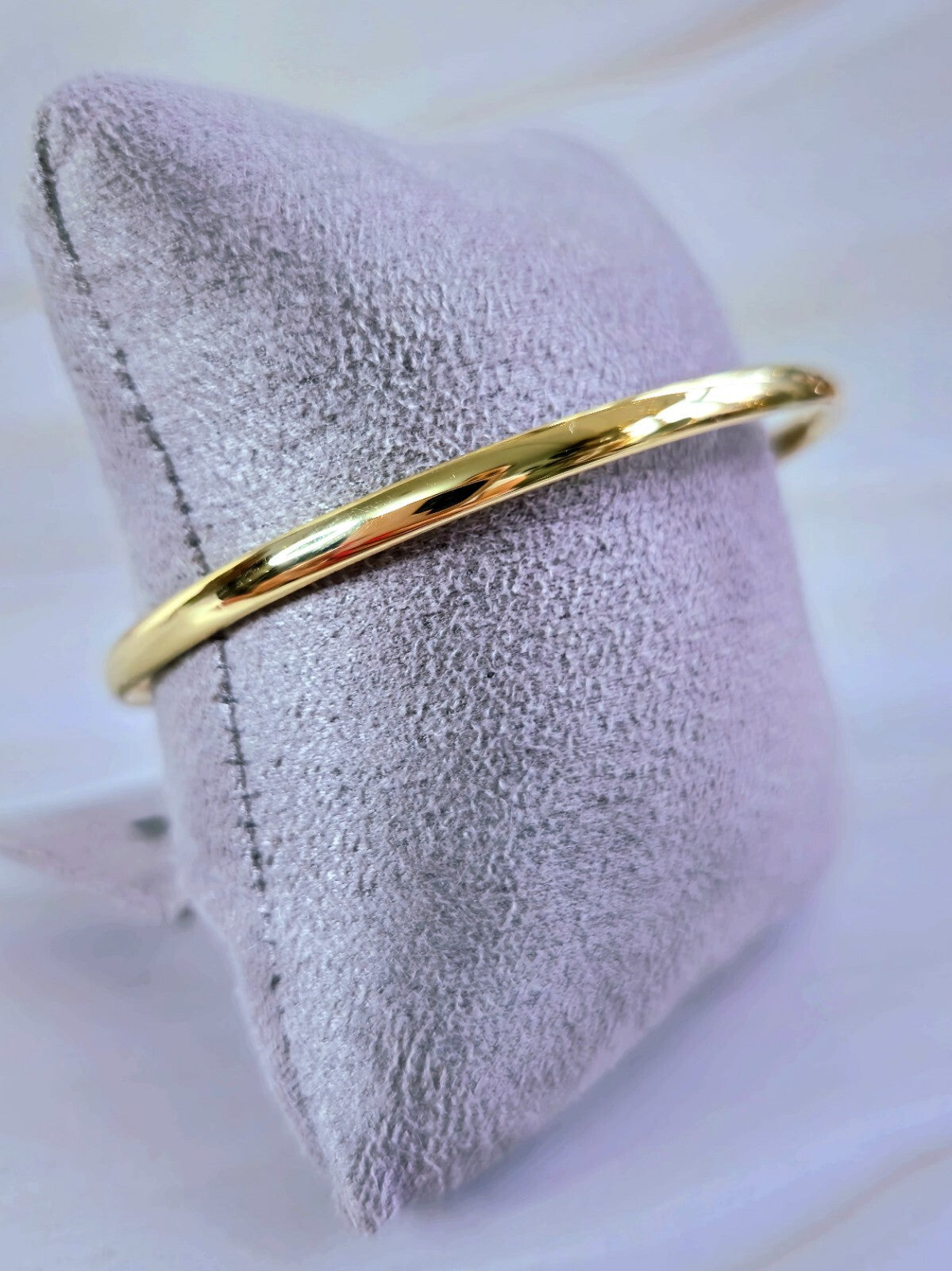 New Set Of 9ct Yellow/White/Rose Gold Round Bangle 4mm Stacking BRACELET 70mm