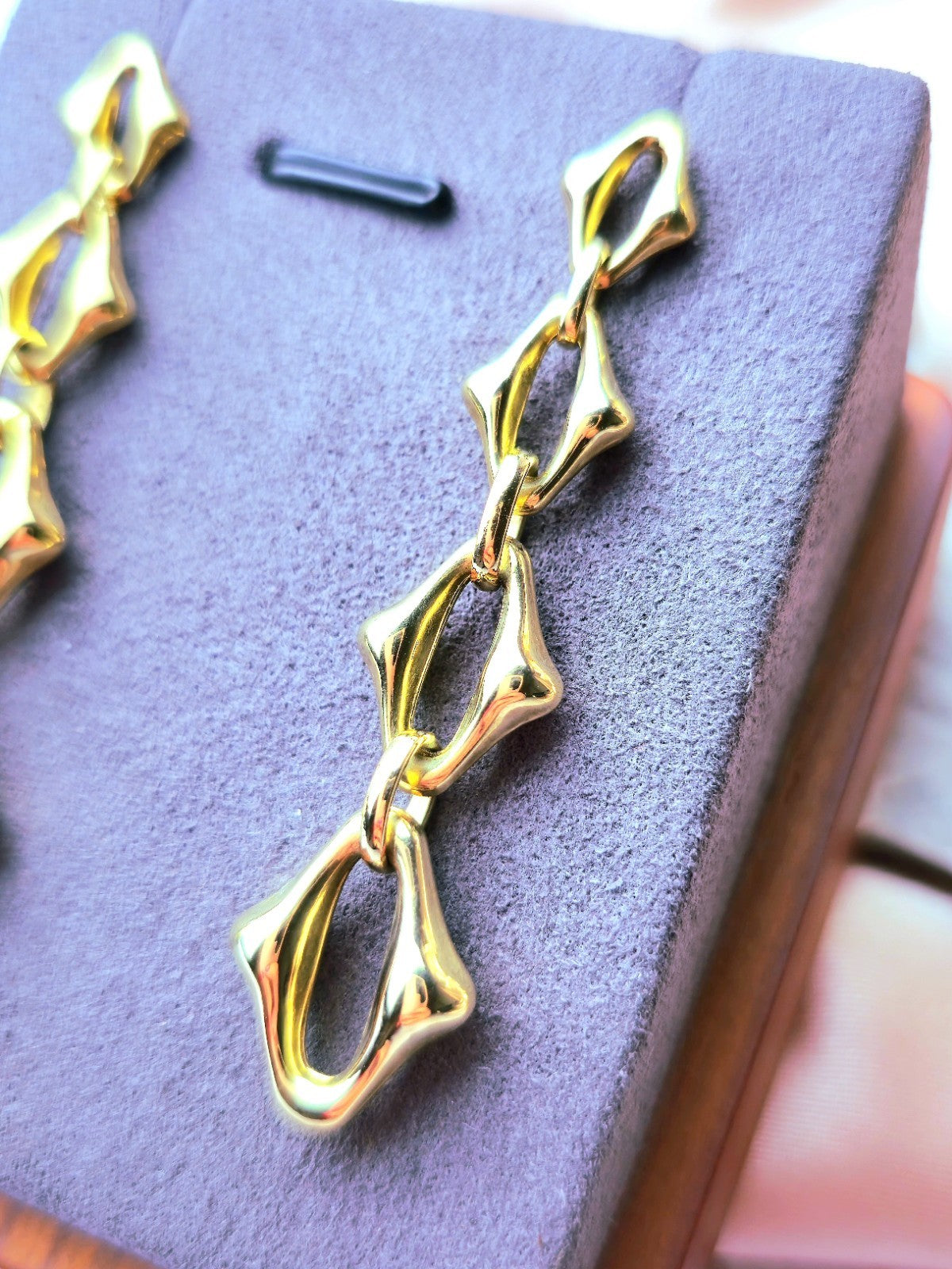 New 9ct Solid Yellow Gold Drop Dangling Earrings 6.35CM Long Chunky Boohoo Drops