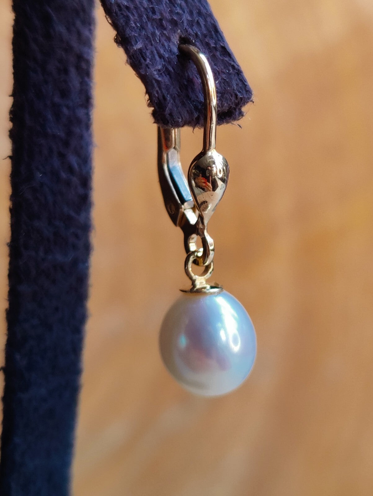 Solid 9ct Yellow Gold Pearl Drop Earrings Genuine Real Pearl Hallmarked
