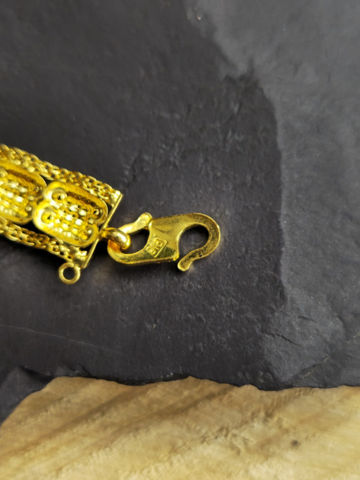Solid 22ct Yellow Gold Fancy Chain BRACELET 7inch Hook Clasp HALLMARKED