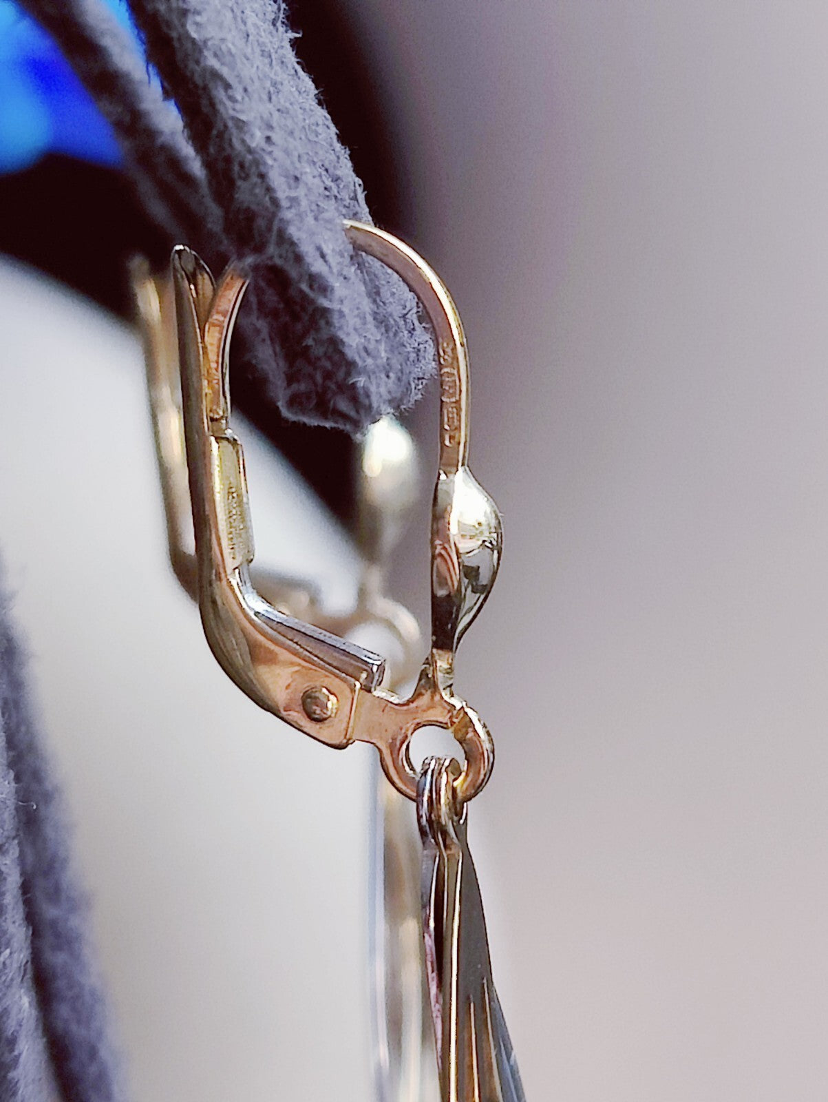 9ct Yellow/White Gold Solid Drop Earrings Long 50mm Leaf Motif Waves Lever Back