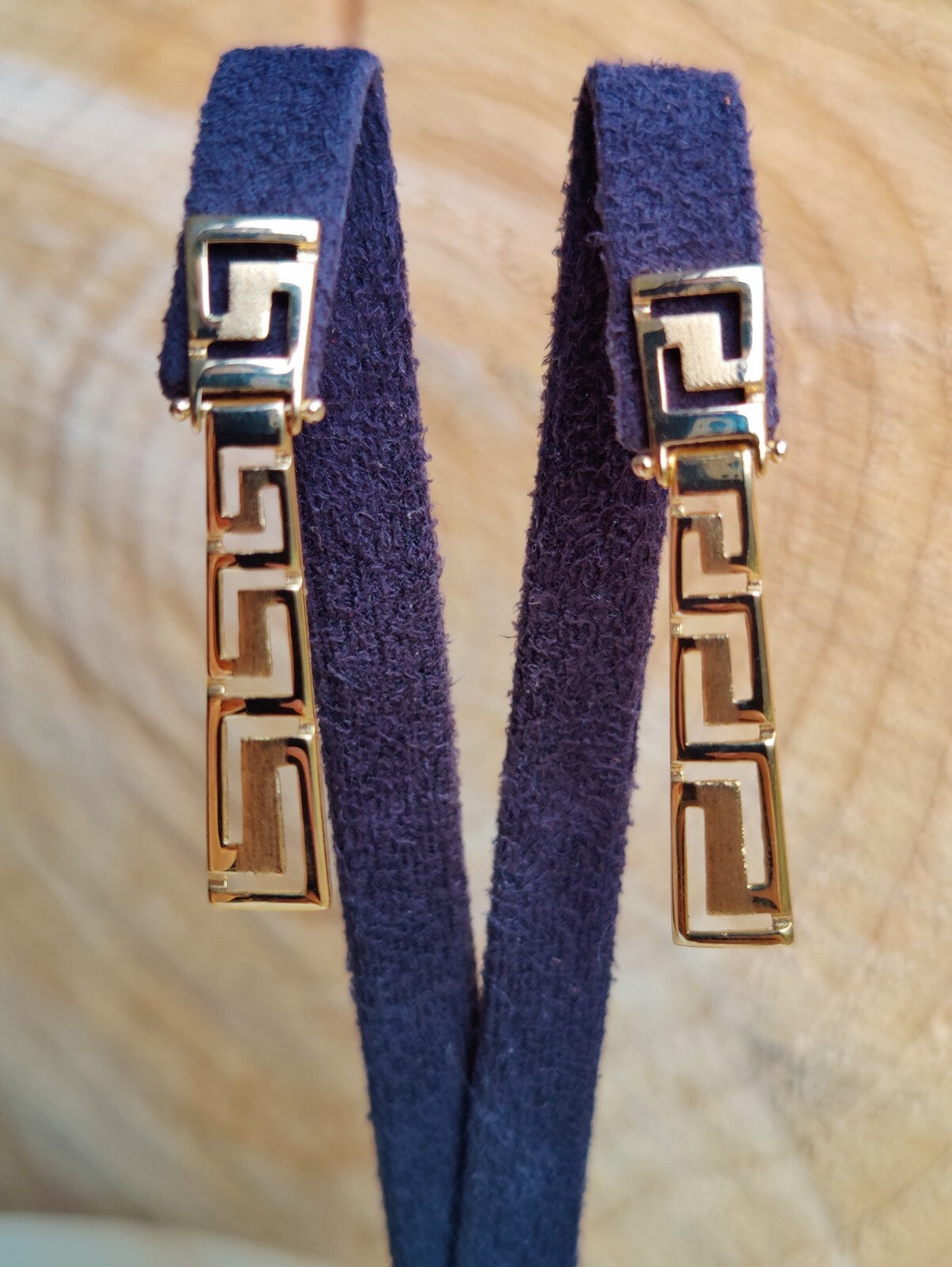 Solid 3.4grams Greek Key Earrings 9ct Yellow Gold Leverback Hallmarked