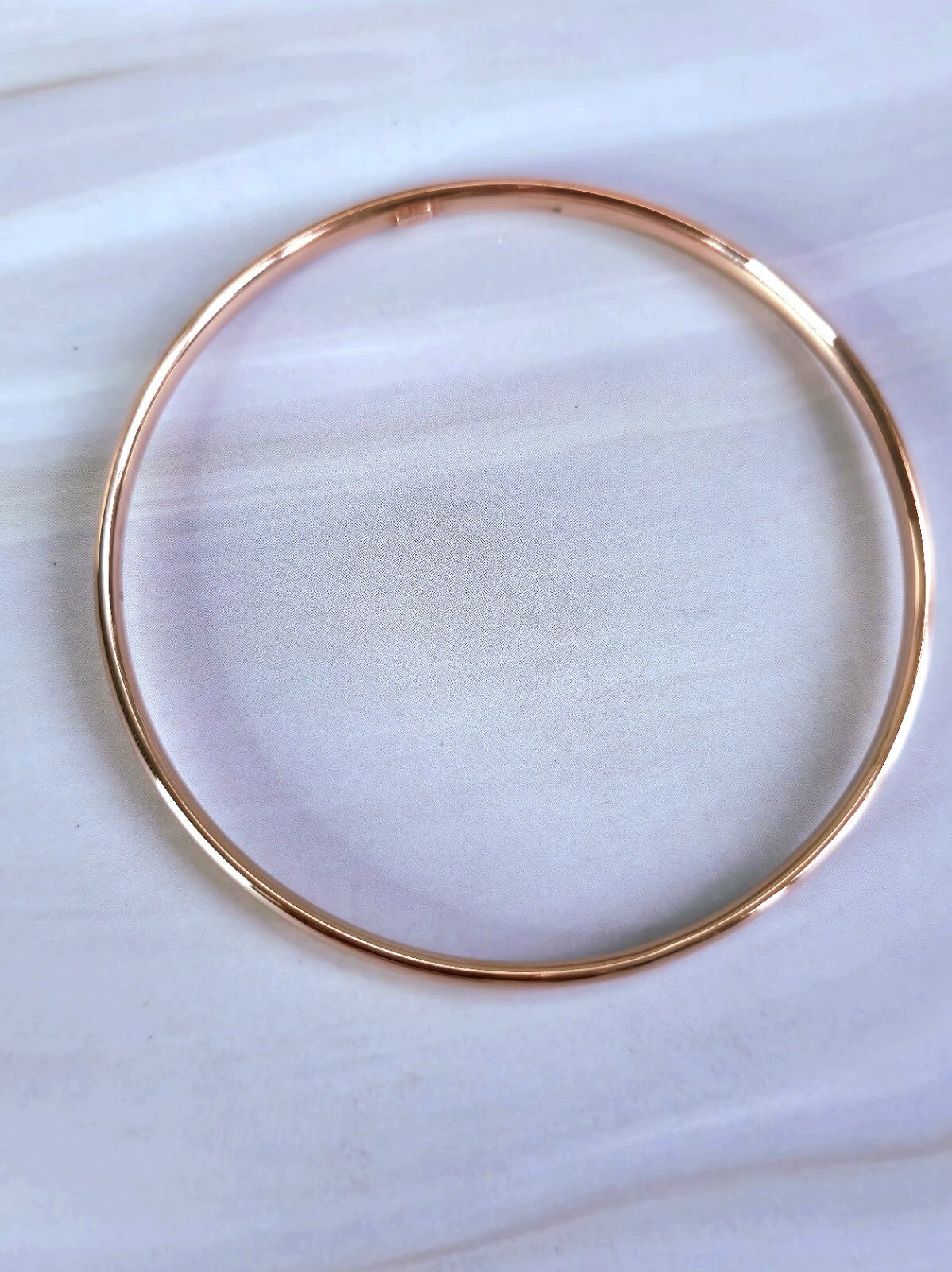 New 9ct Rose Gold Round Bangle Stacking BRACELET Lovely 4mm 70mm diameter