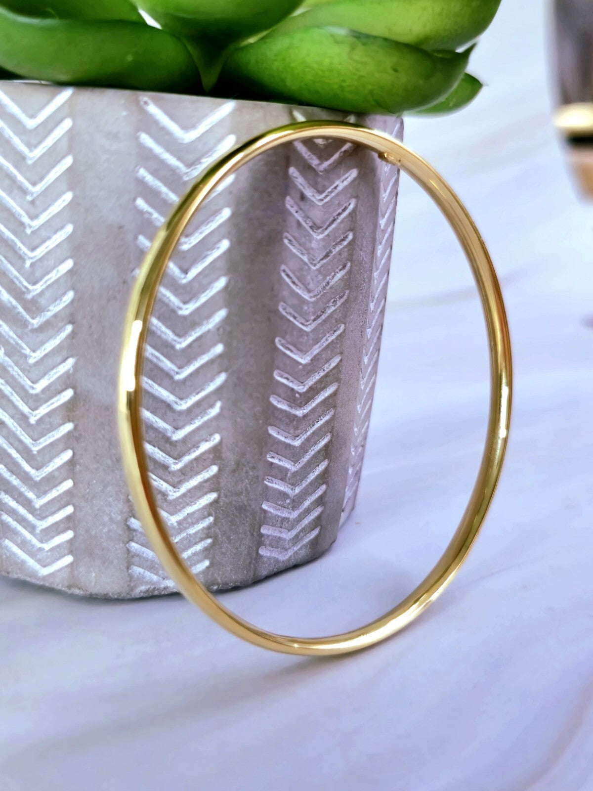 New Set Of 9ct Yellow/White/Rose Gold Round Bangle 4mm Stacking BRACELET 70mm