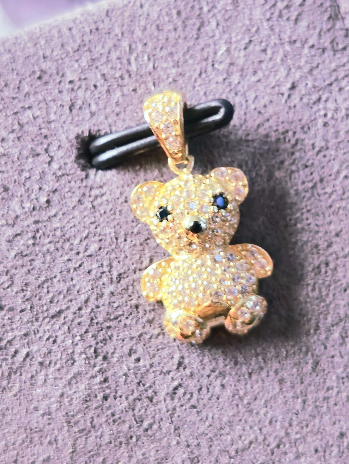 New Solid 9ct Yellow Gold Pendant Teddy Bear Cubic Zirconia Kids Gift Baby Cute