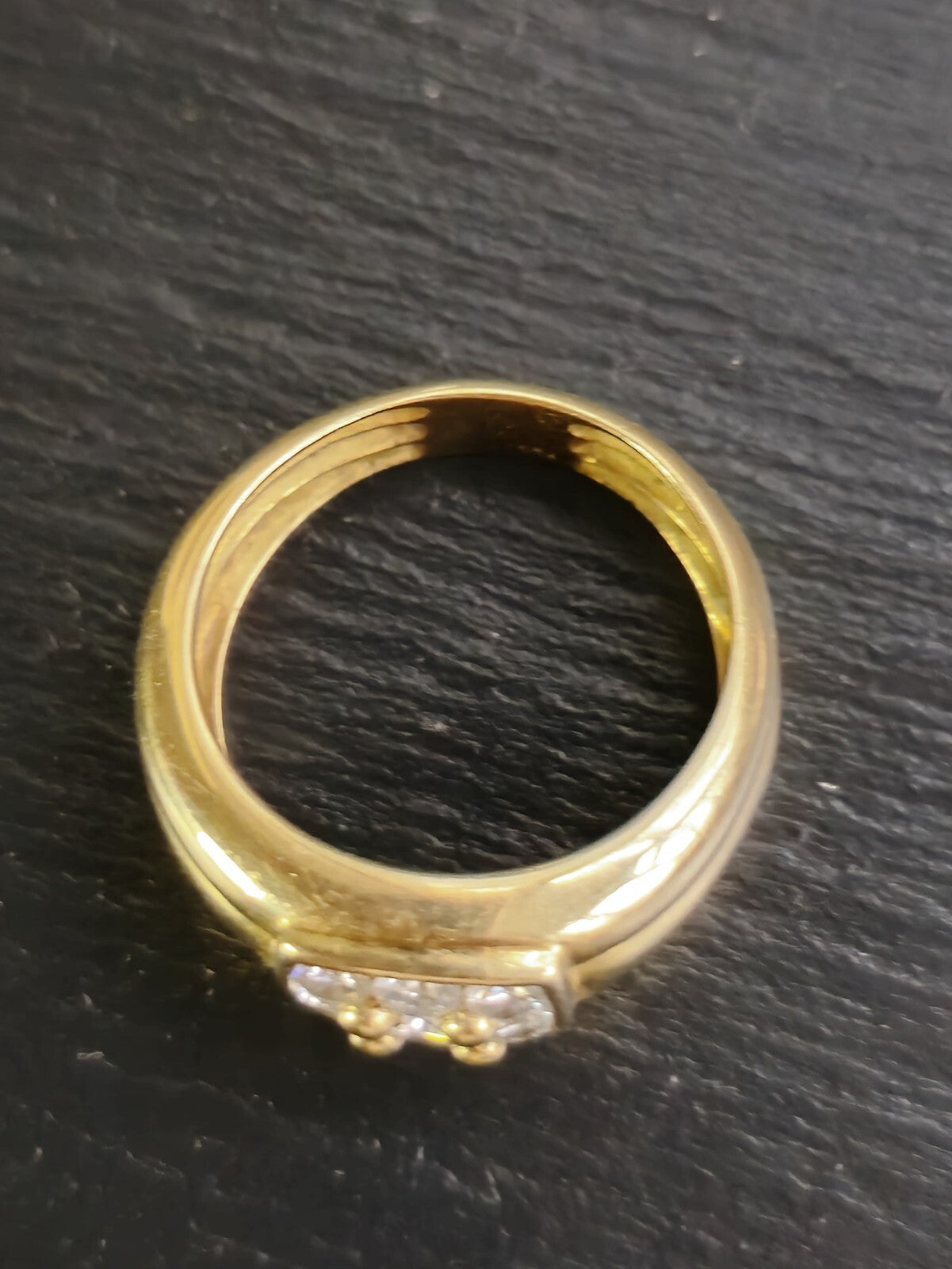 Solid 18ct Yellow Gold Unixsex Signet Ring Pinky Finger size M Diamond 0.25ct