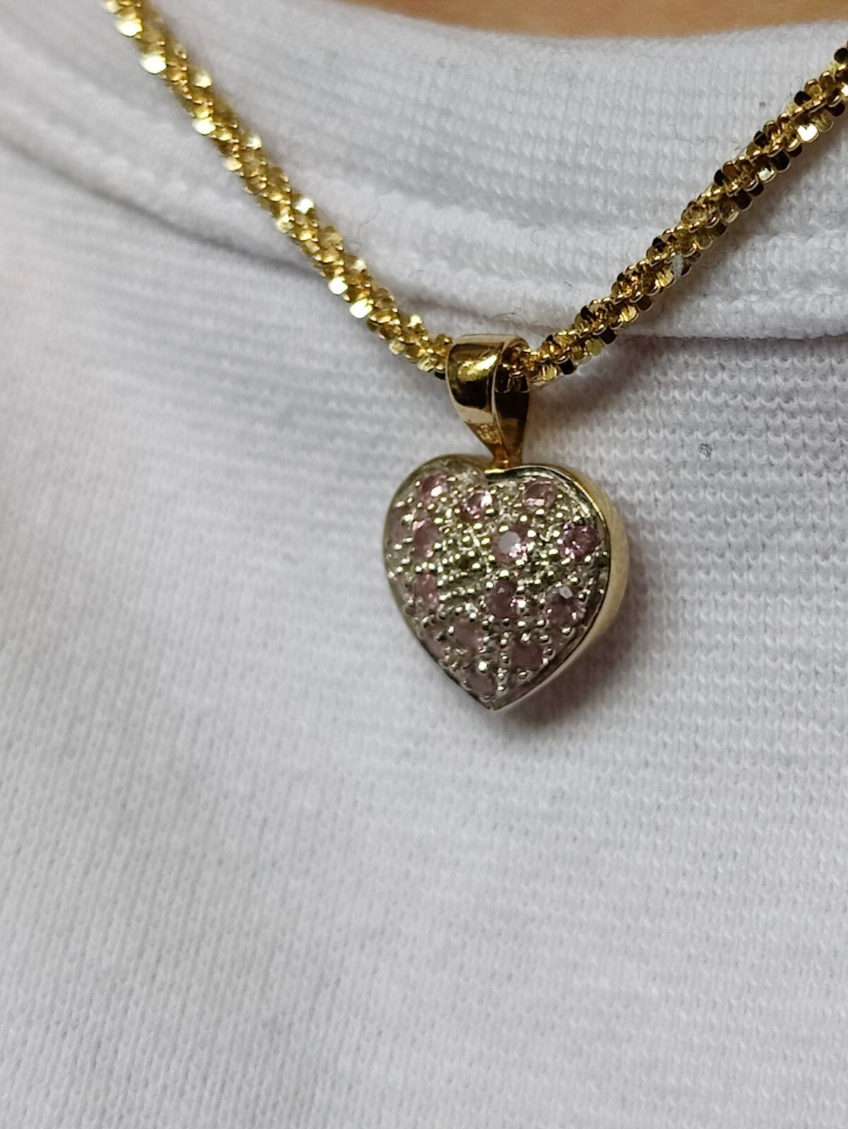 Lovely 925 Sterling Silver 18ct Yellow Gold Plated Fancy Chain 18inch long
