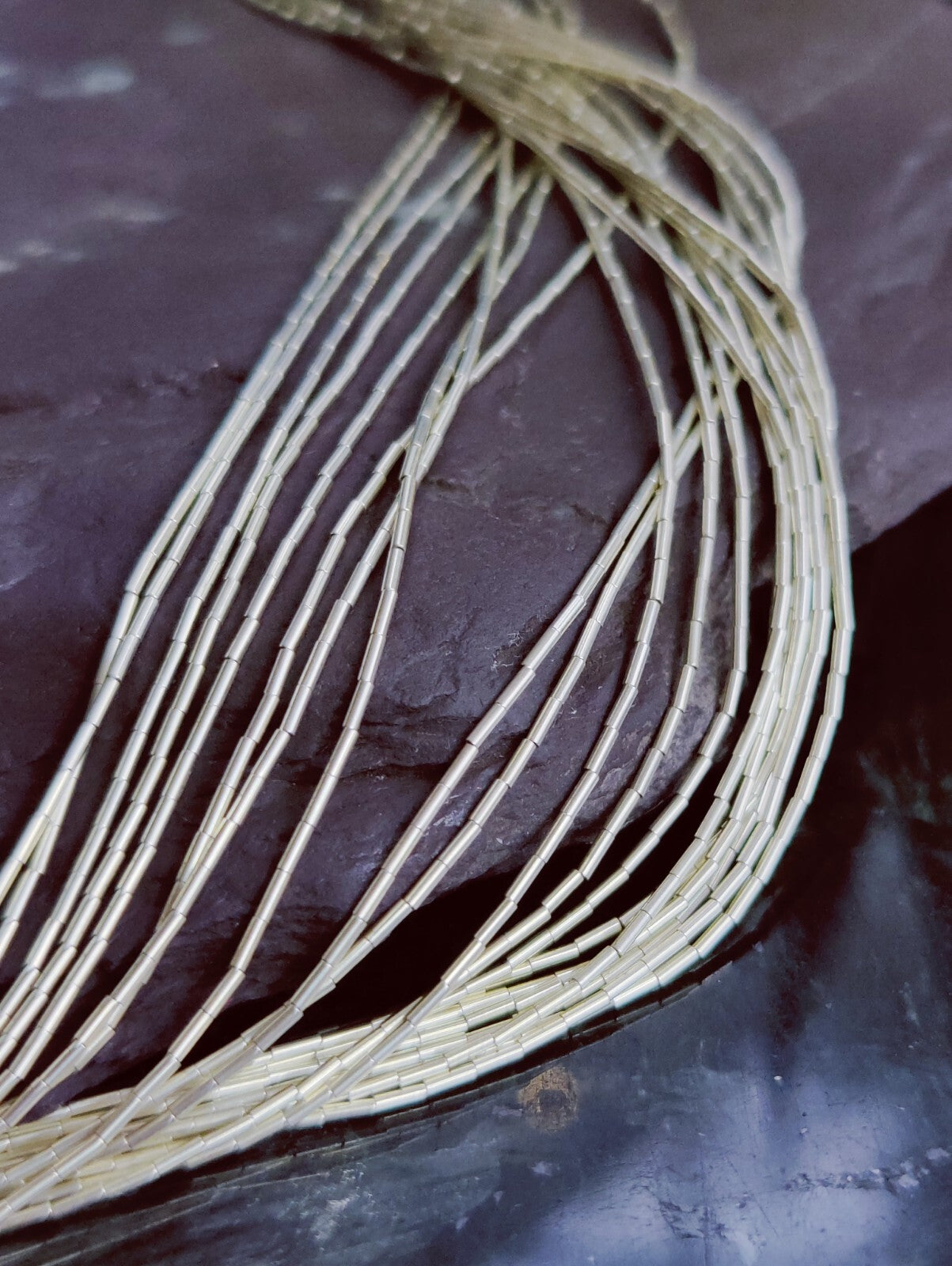 925 Sterling Silver Multi Strand Chain Necklace Menno with Box Hallmarked