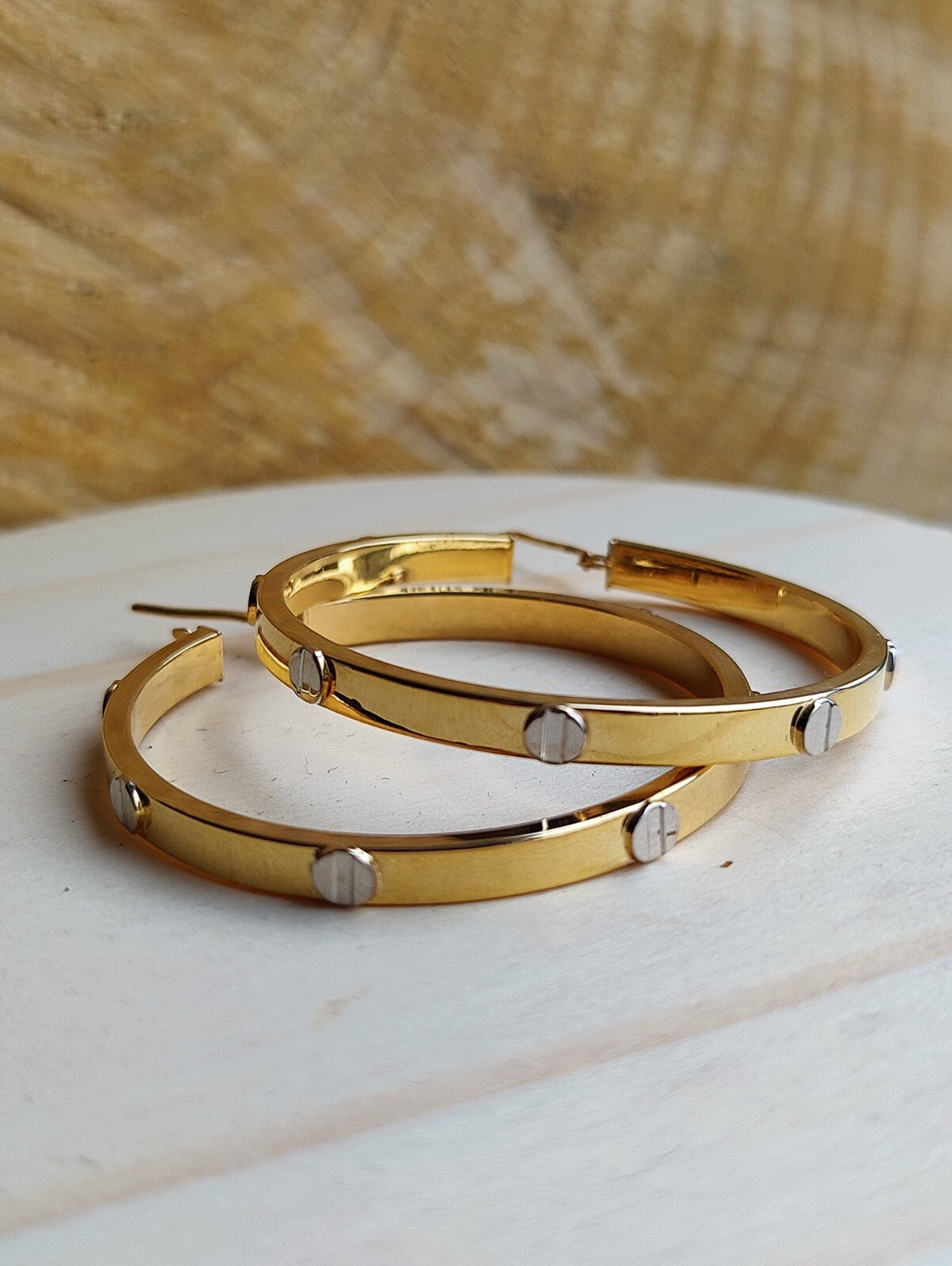 NEW Huge Gold Hoop Earrings 9ct Yellow Gold 40mm Hallmarked Hoops Hinge Love ly
