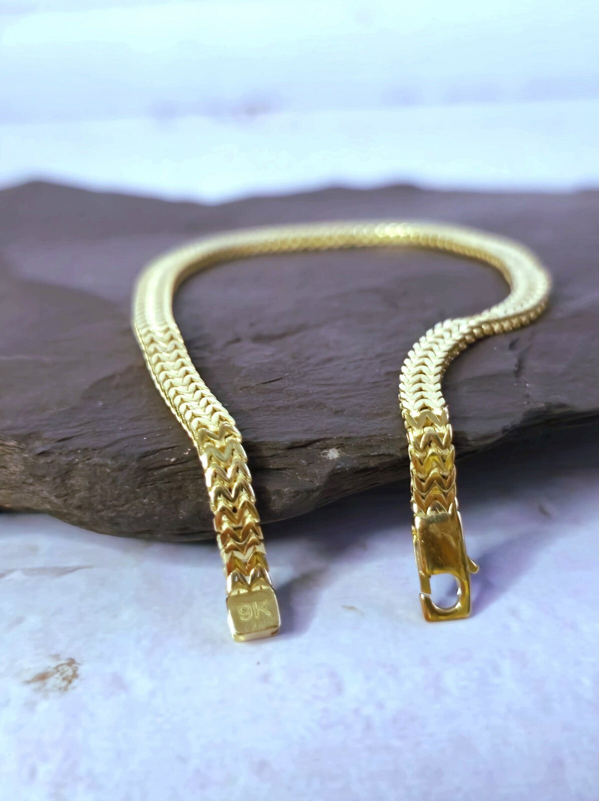 New Solid 9ct Yellow Gold Fancy Mesh Bracelet Unisex 6grams 7.5inch Hallmarked