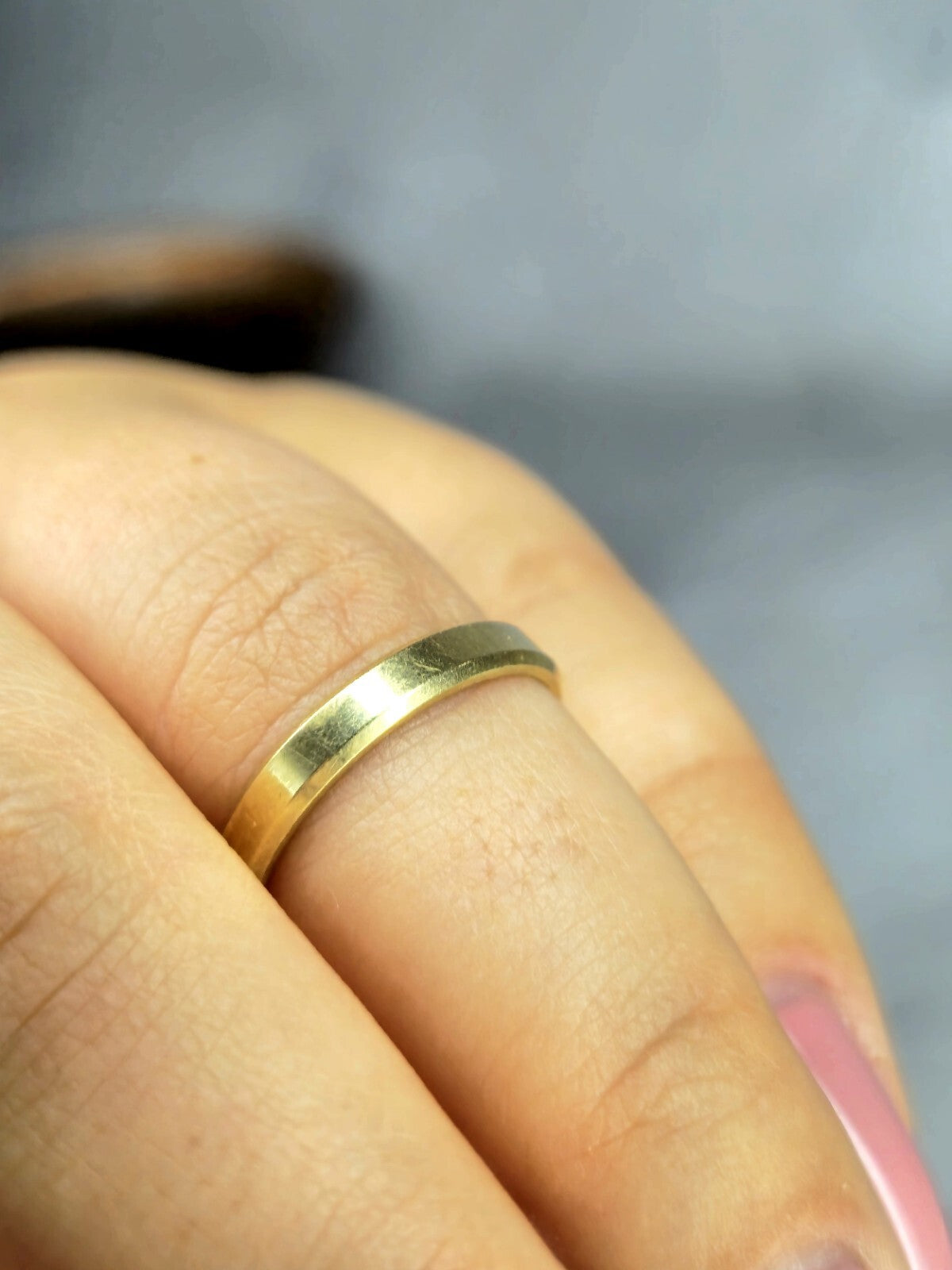 14ct Yellow gold 2.5mm Flat-flat Chamfered Edges Matt Wedding Ring M+ Band